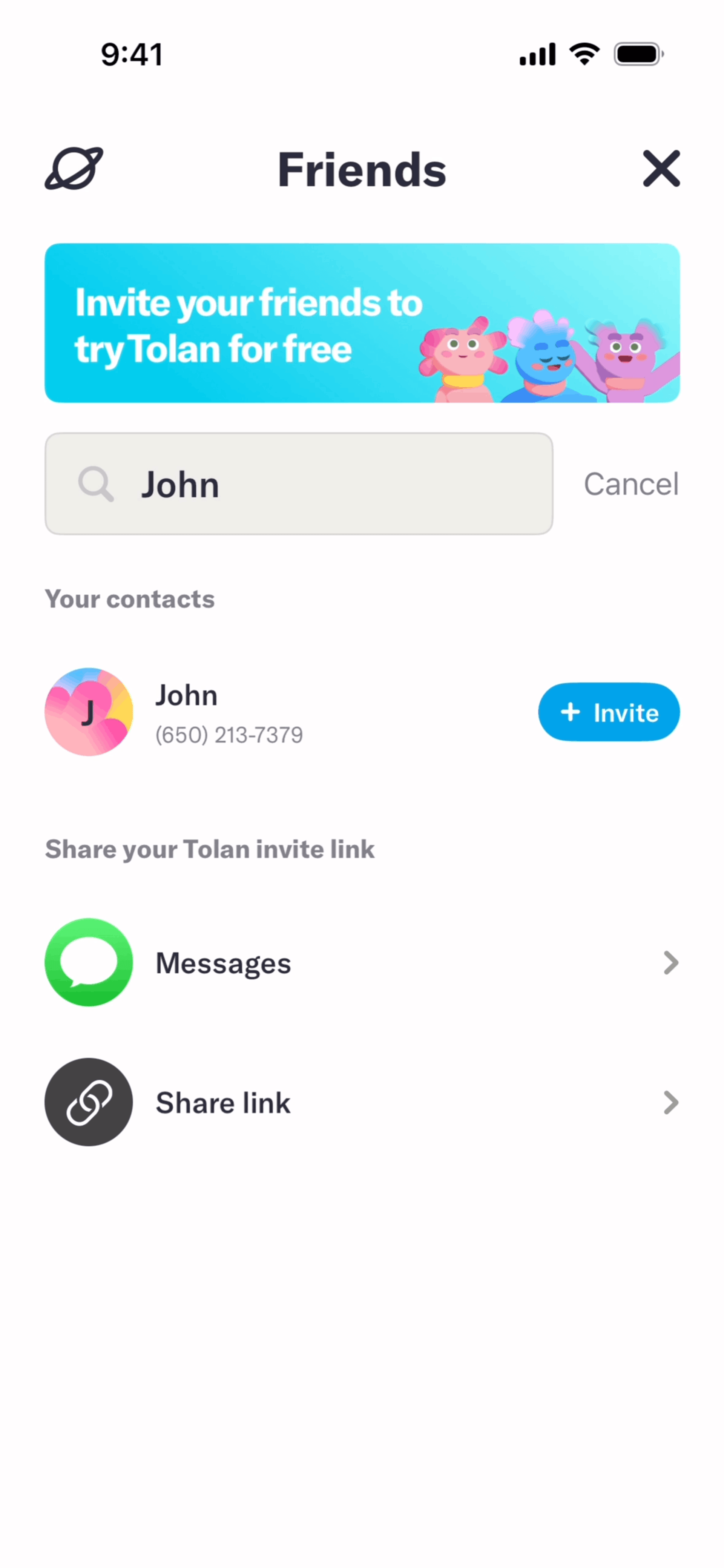 Tolan iOS AI interface screenshot 19
