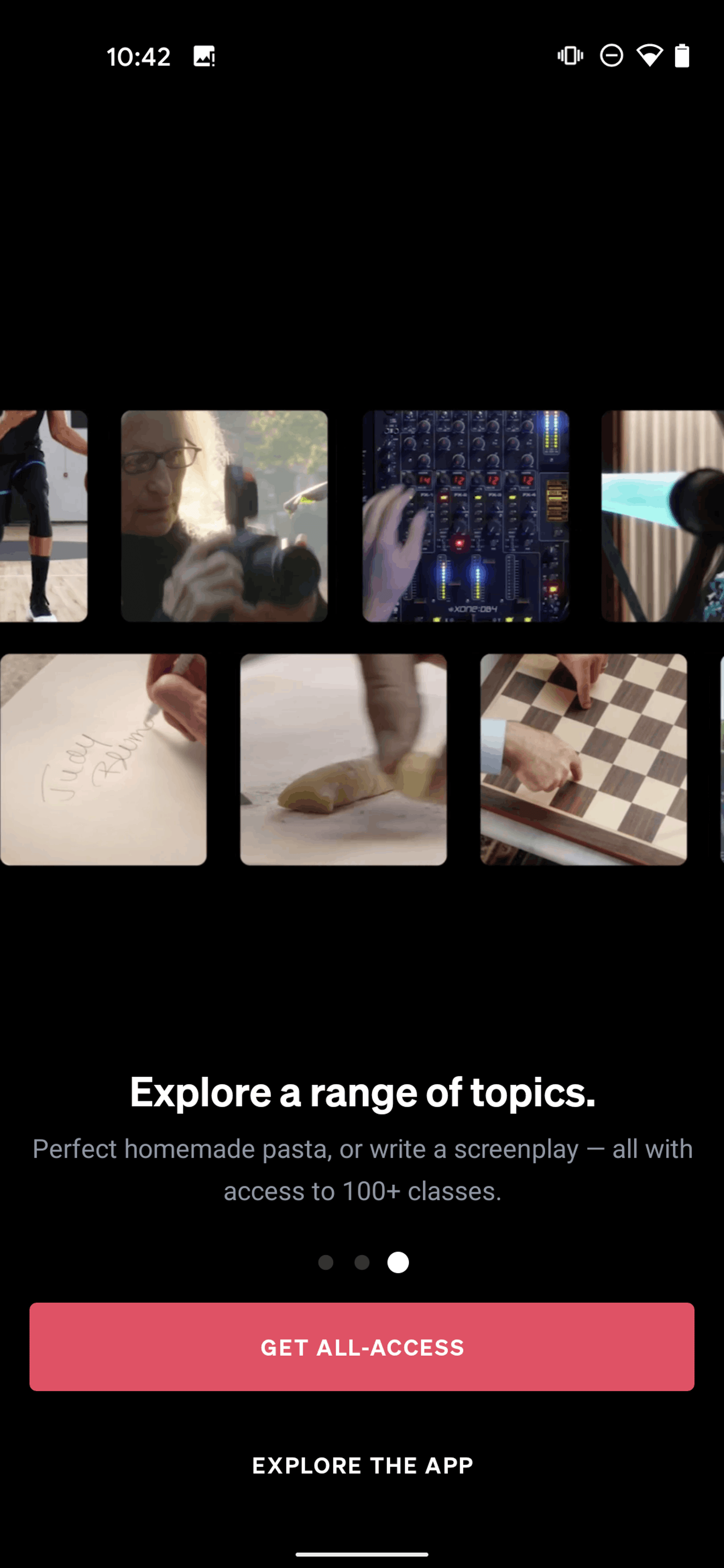 MasterClass Android Education interface screenshot 4