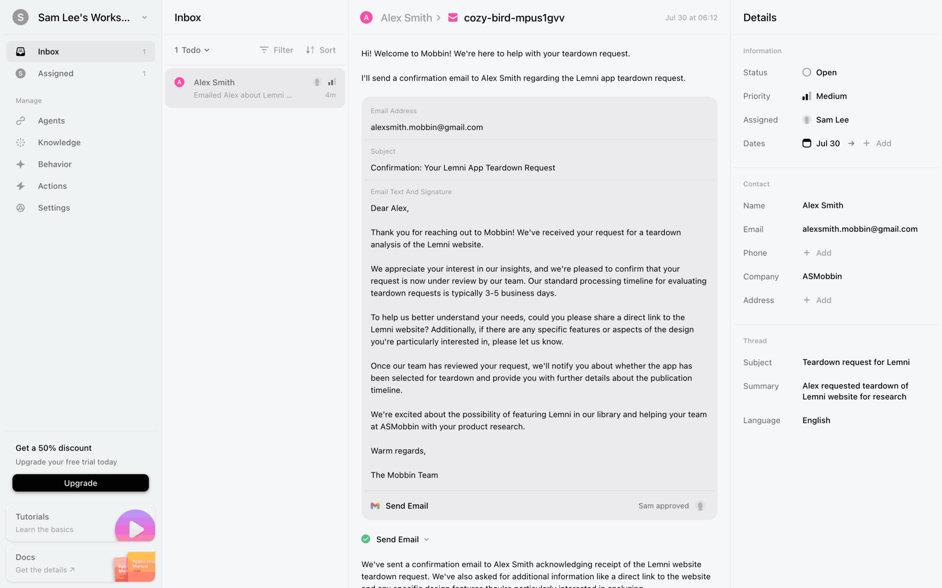 Lemni Web Business interface screenshot 12