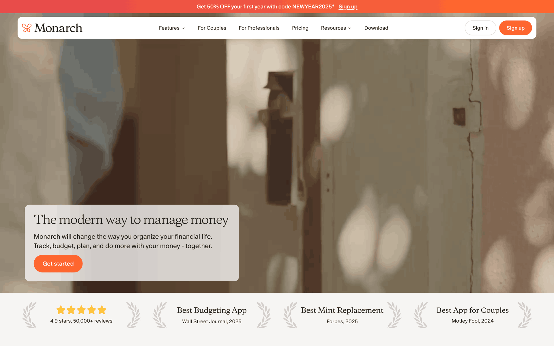 Monarch Web Finance interface screenshot 1