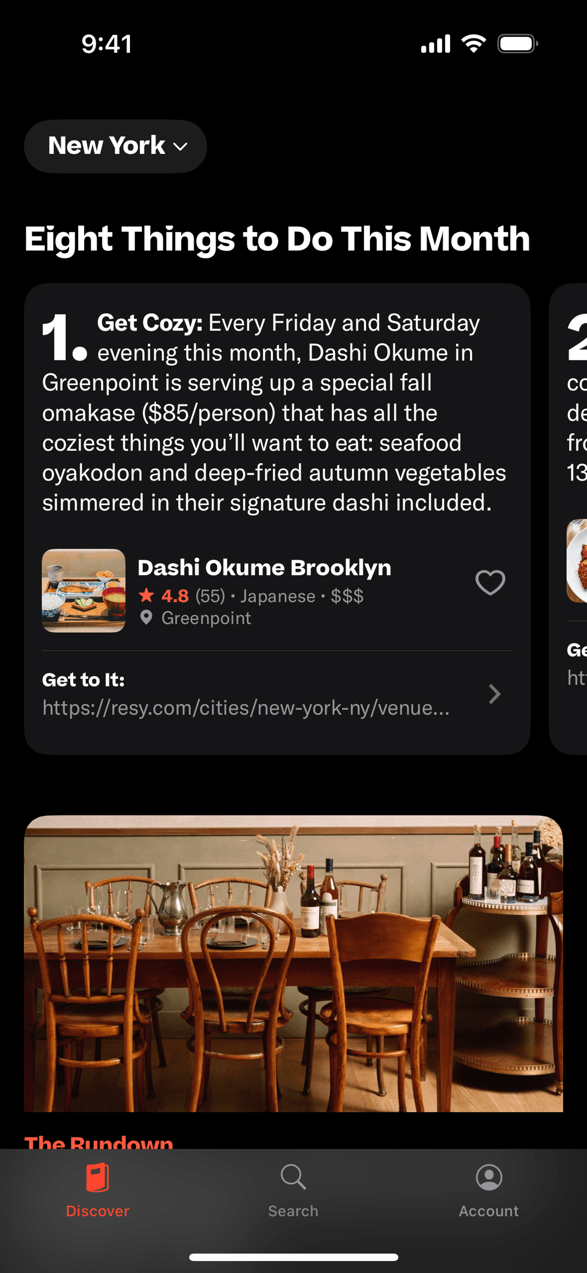 Resy iOS Food & Drink interface screenshot 8