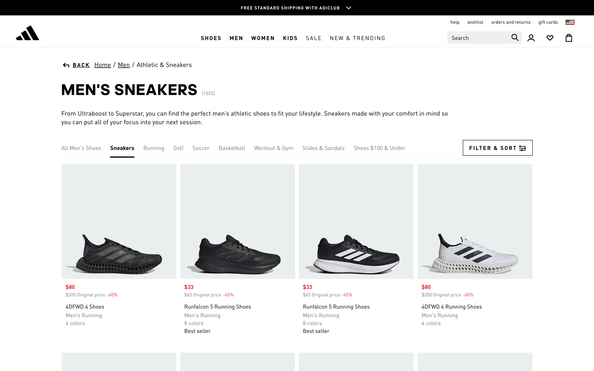 adidas Web Sports interface screenshot 22