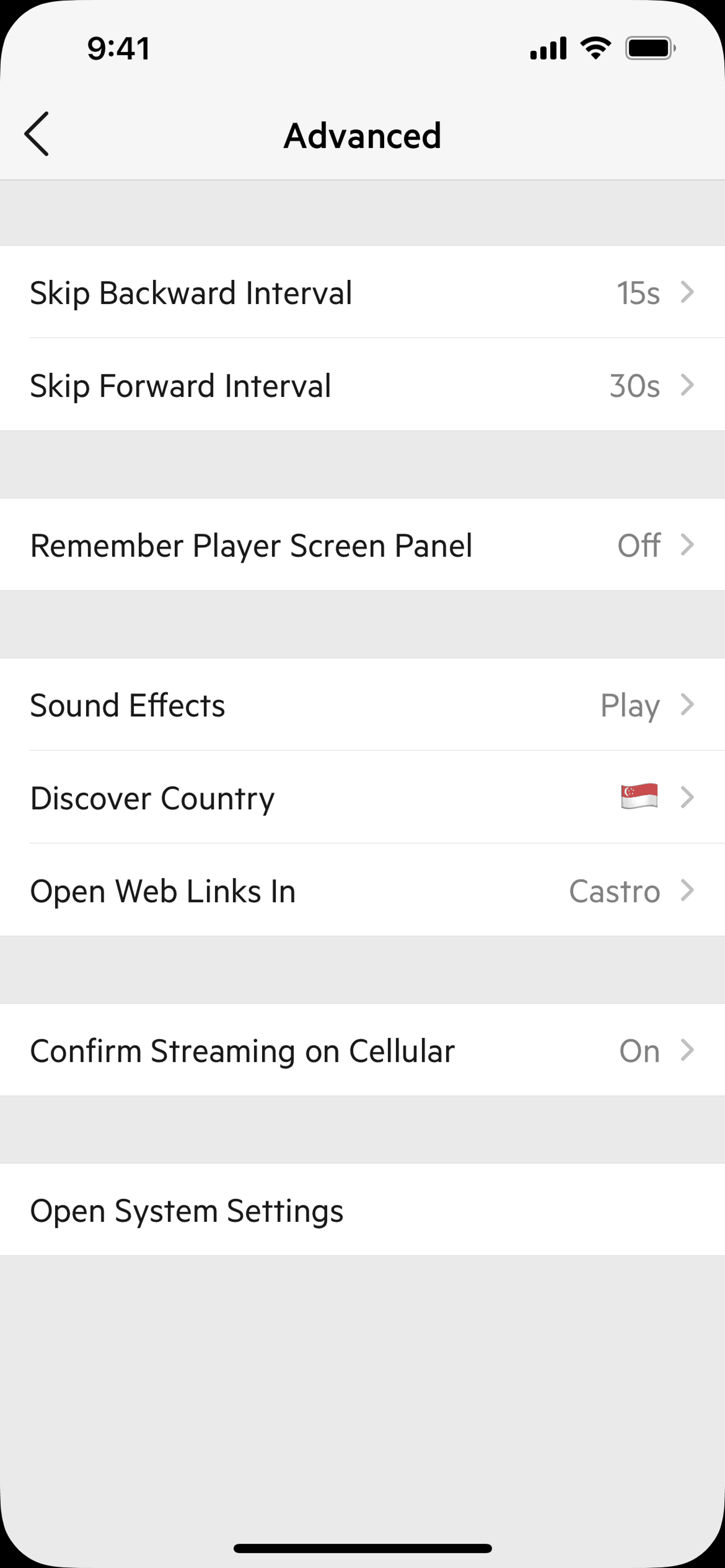 Castro iOS Music & Audio interface screenshot 8