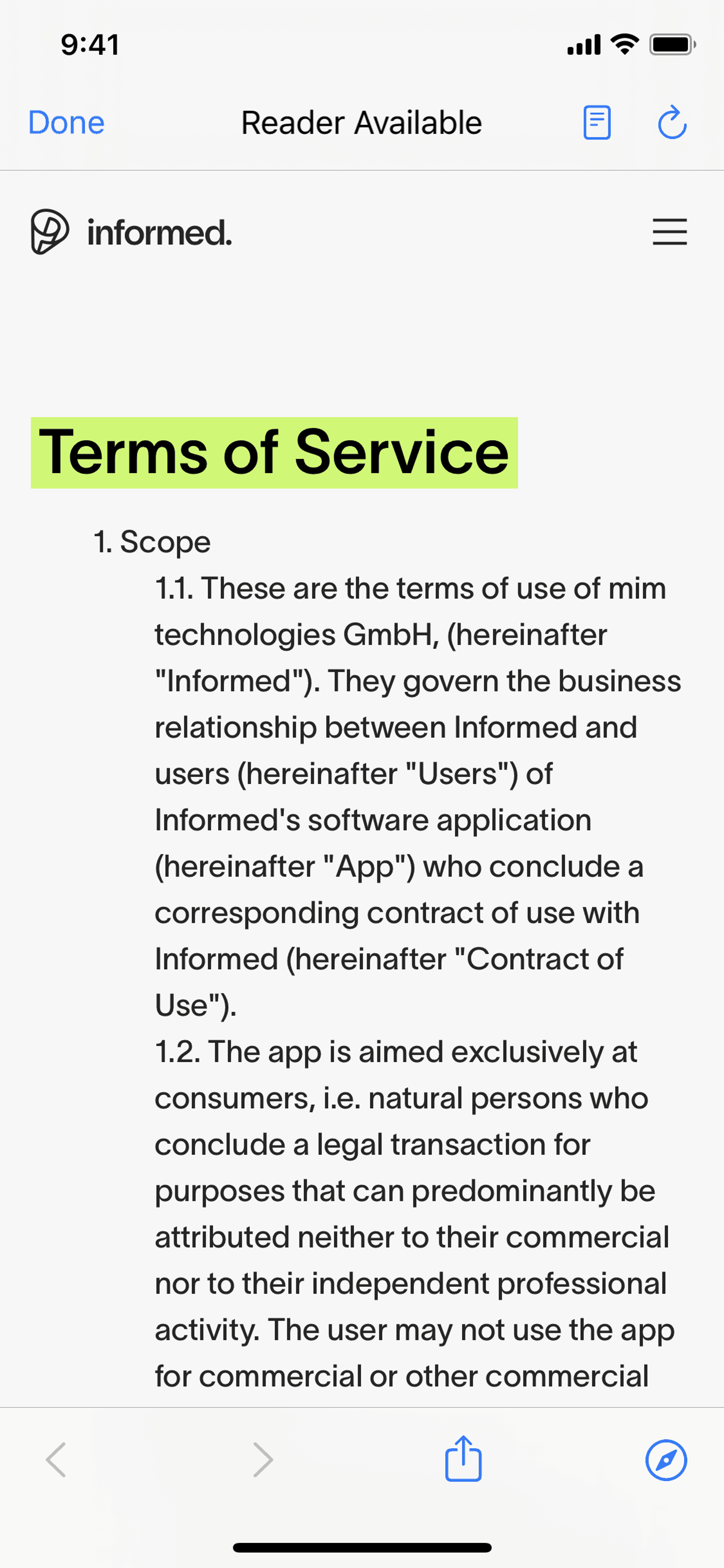 informed News iOS News interface screenshot 9