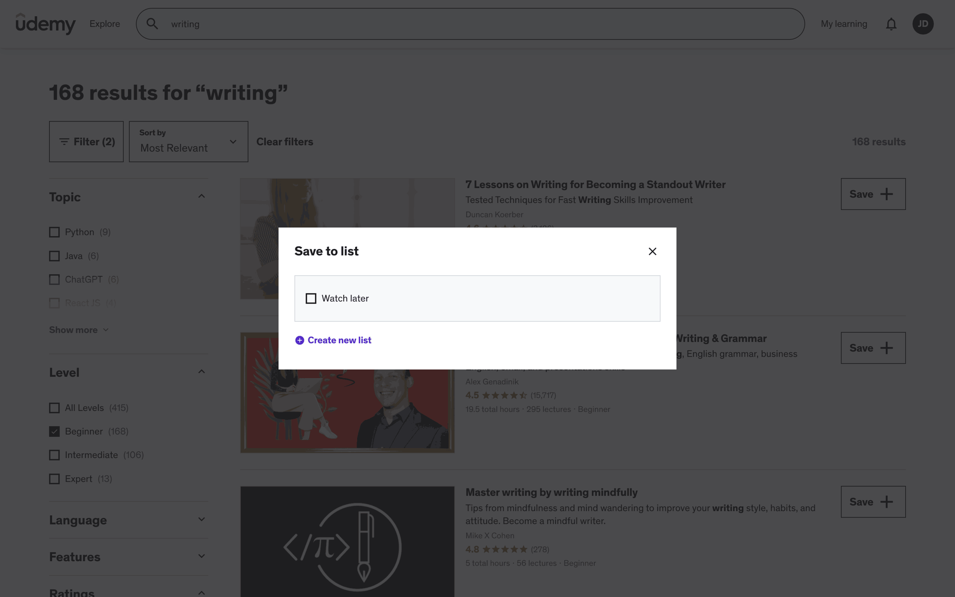 Udemy Web Education interface screenshot 16
