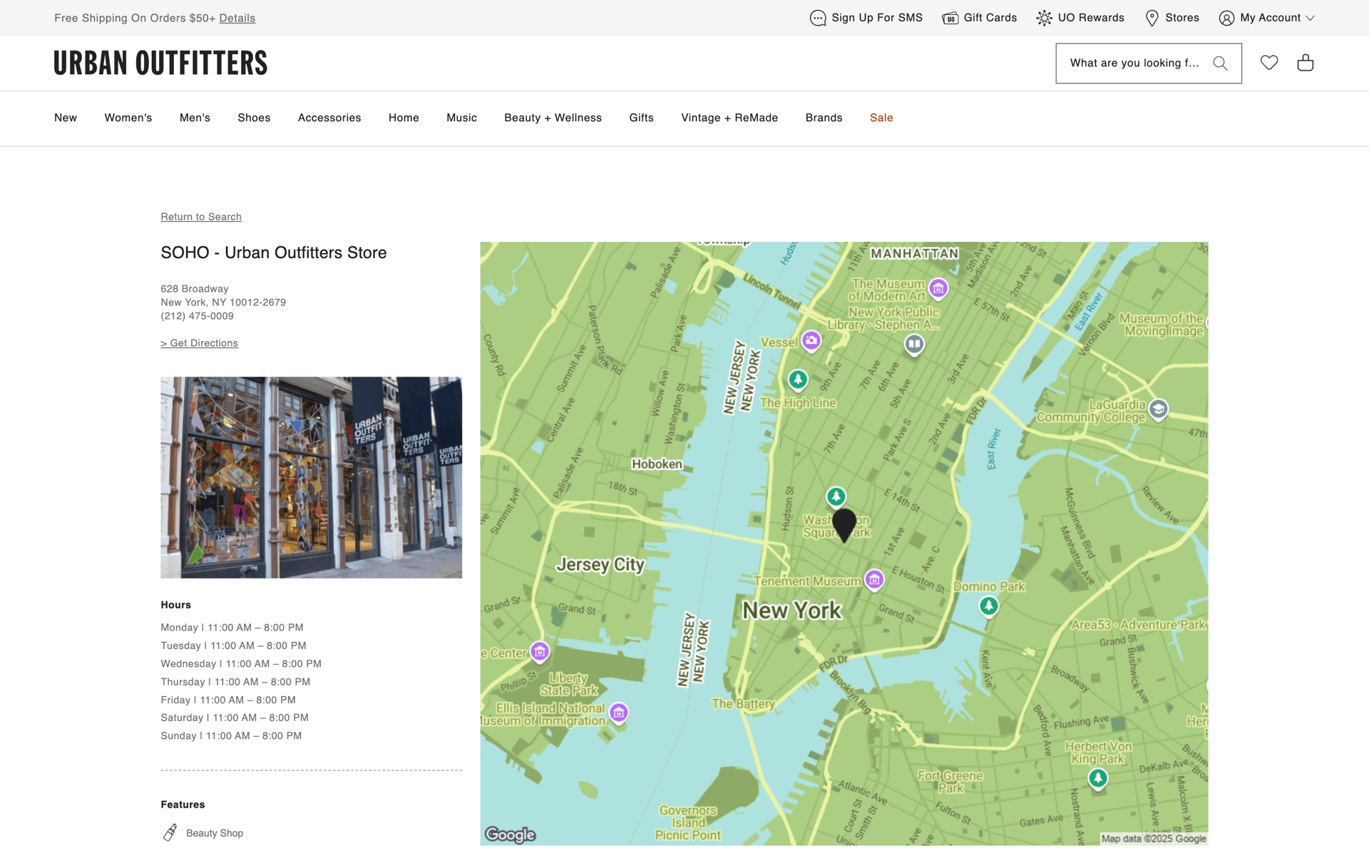 Urban Outfitters Web Shopping interface screenshot 10
