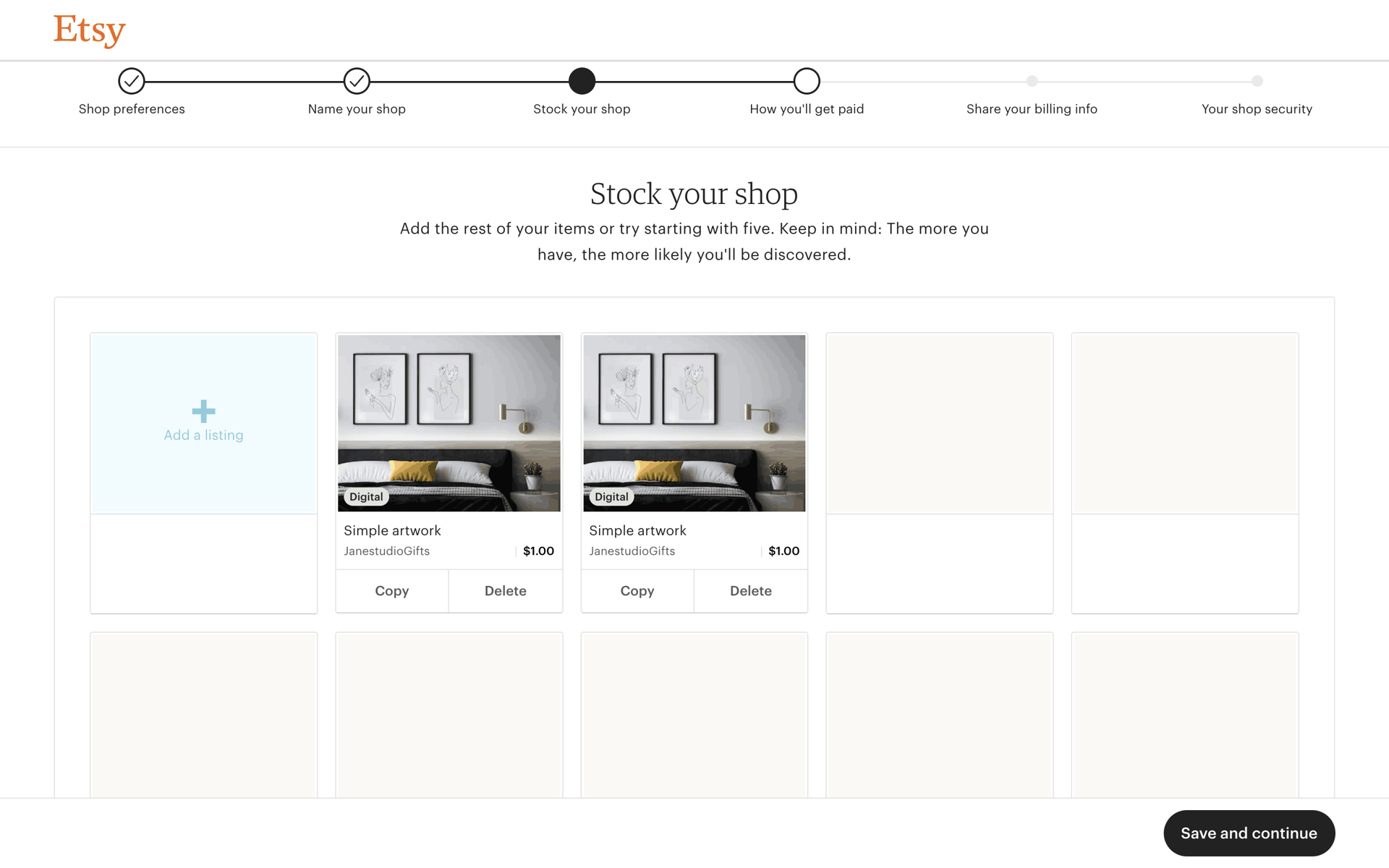 Etsy Web Business interface screenshot 13