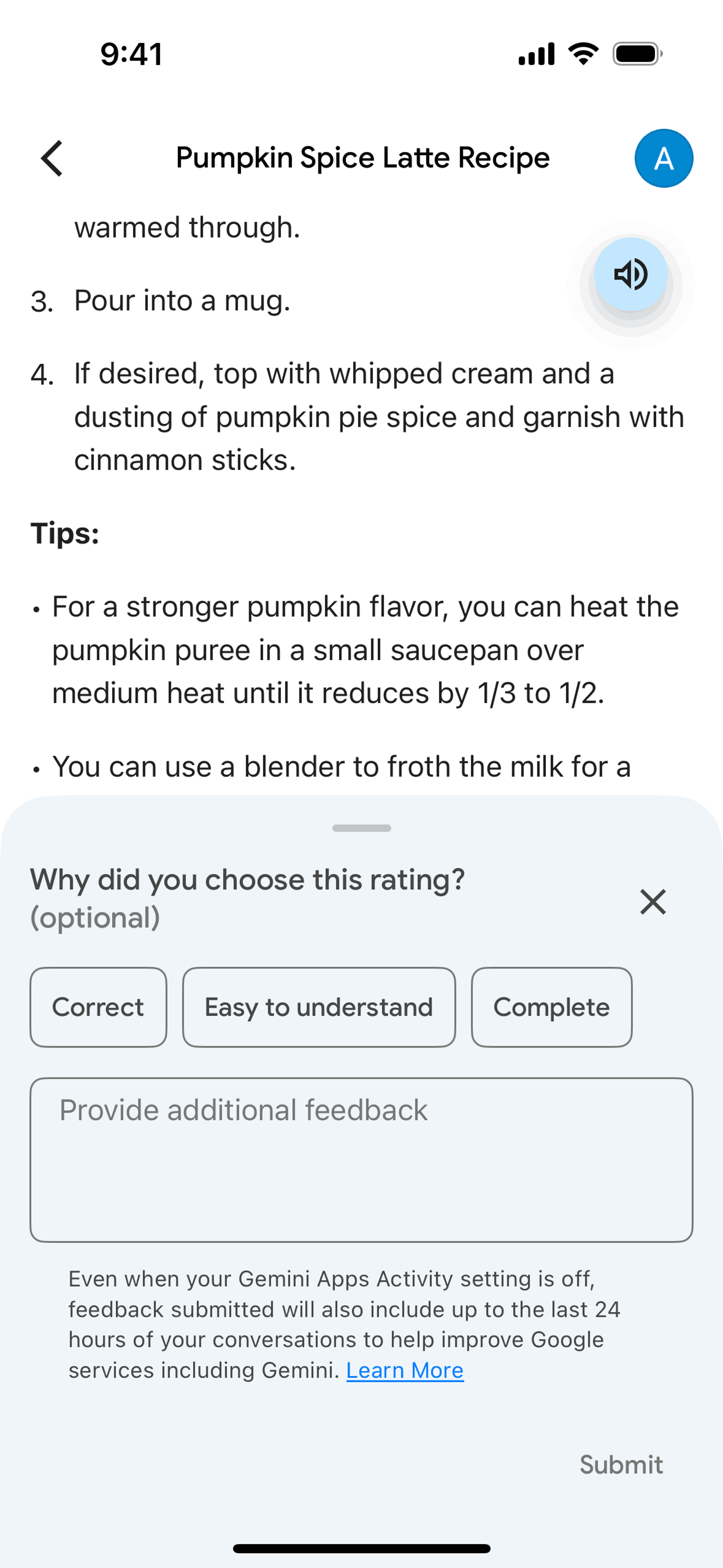 Google Gemini iOS AI interface screenshot 4
