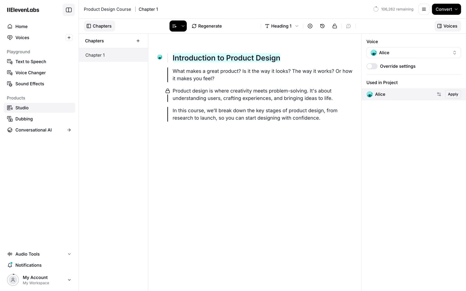 ElevenLabs Web AI interface screenshot 9