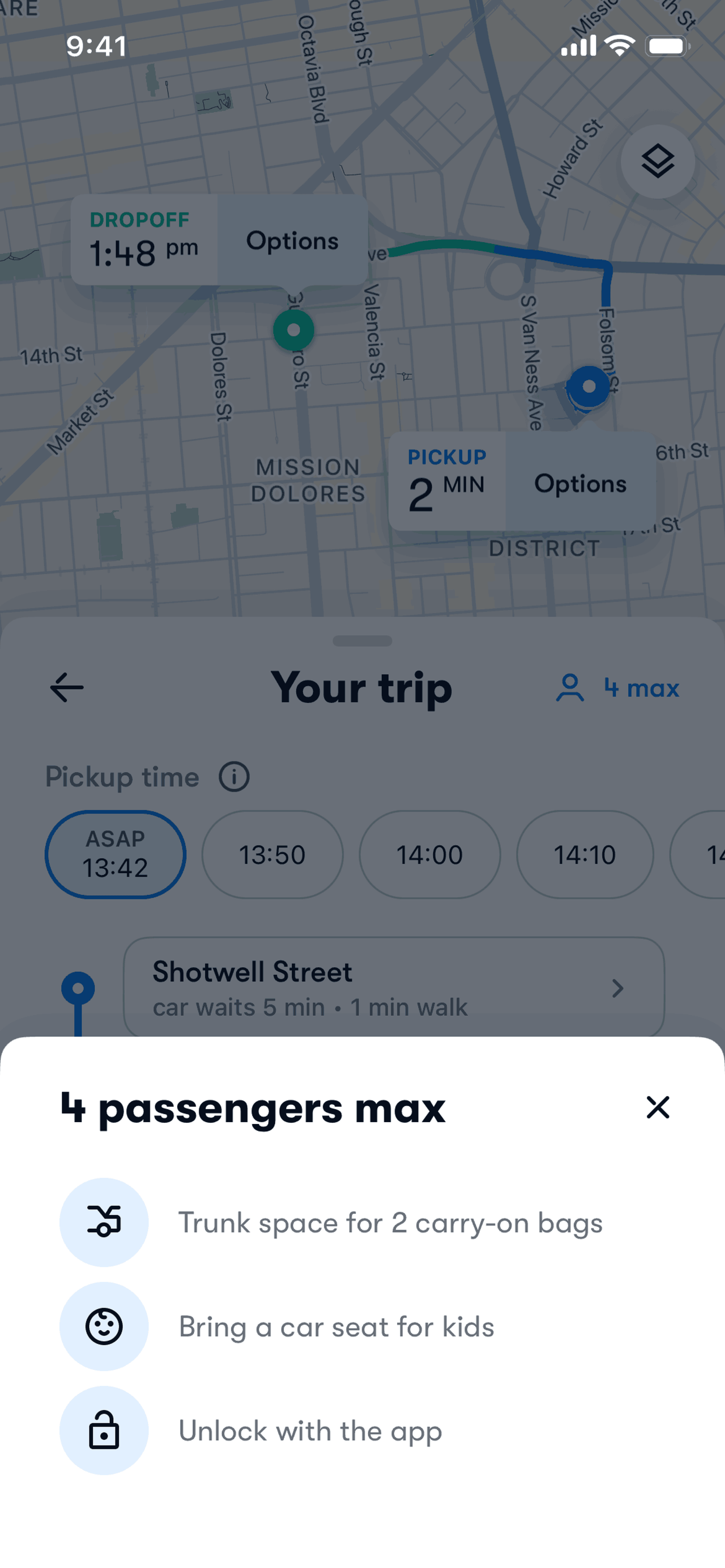Waymo iOS Travel & Transportation interface screenshot 24