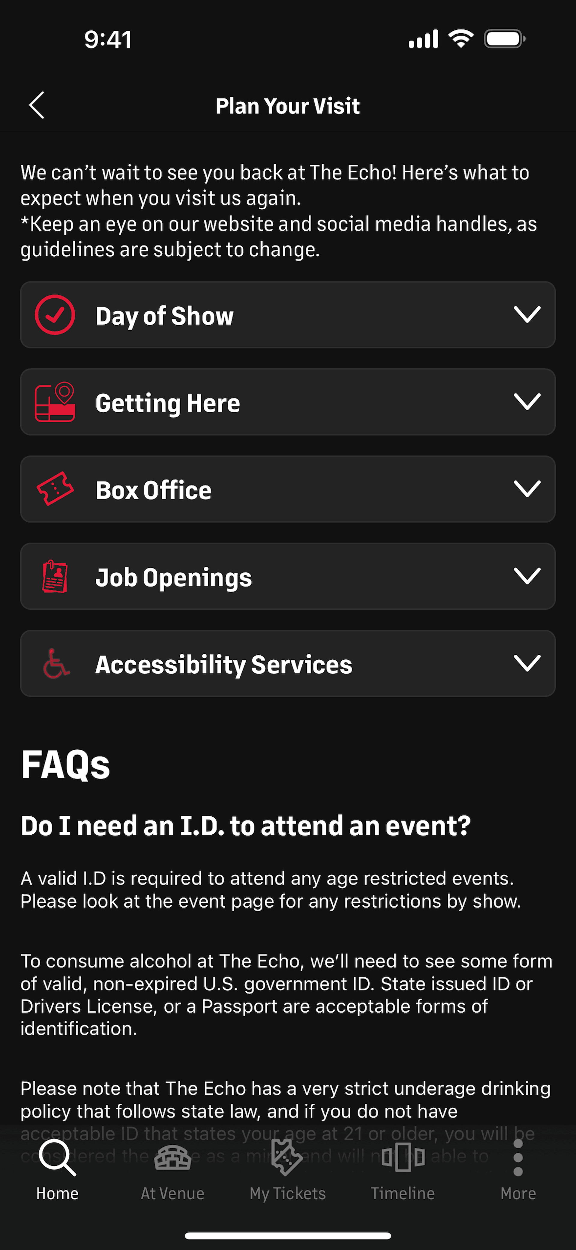 Live Nation iOS Music & Audio interface screenshot 15