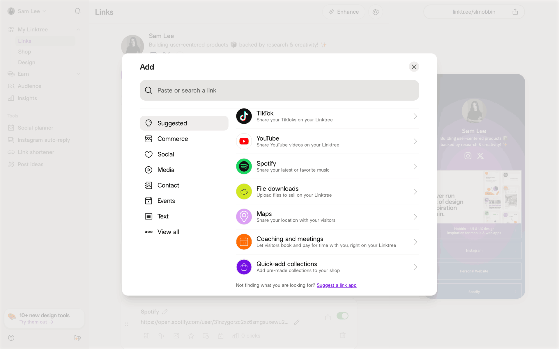 Linktree Web Social Networking interface screenshot 16