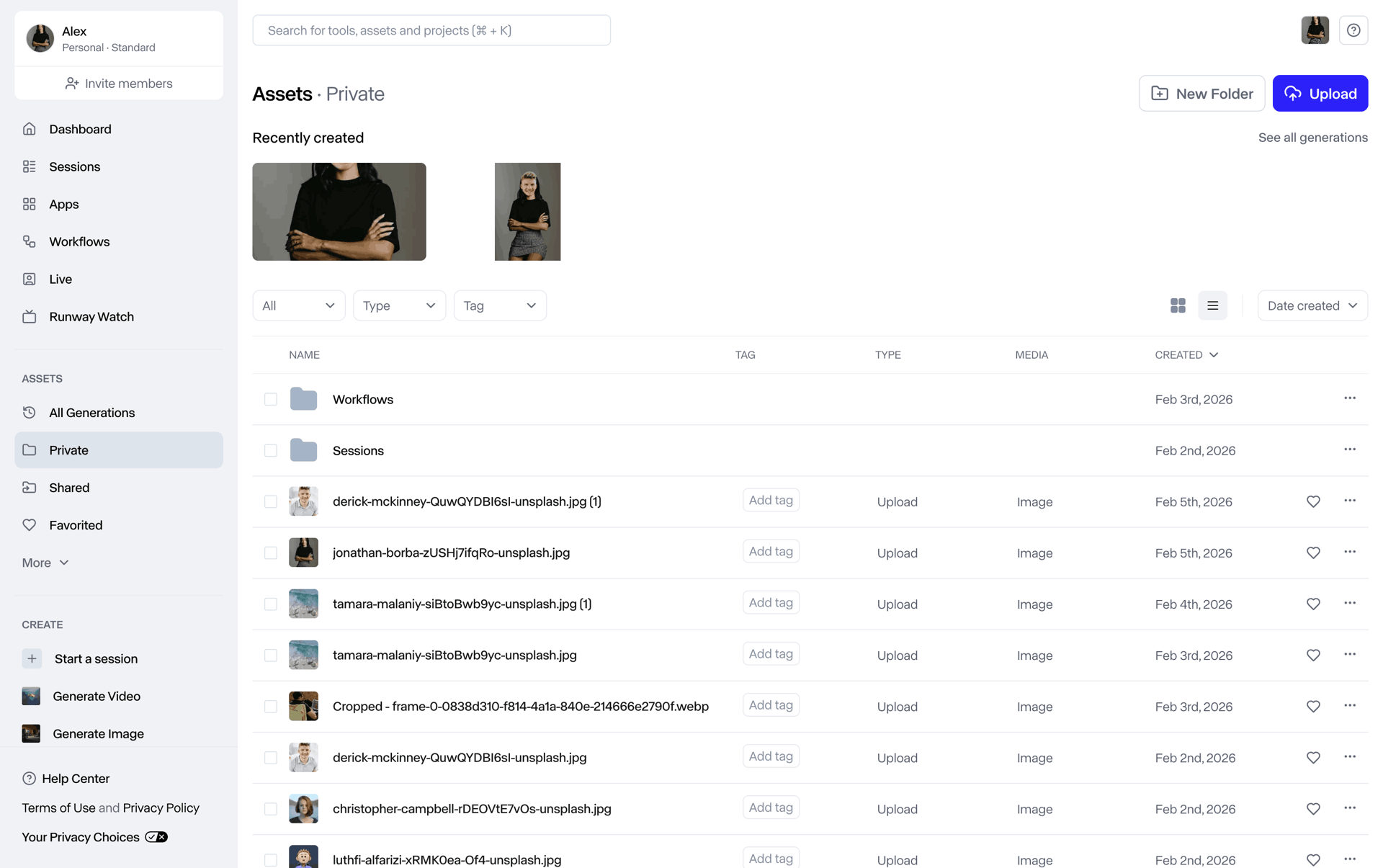 Runway Web Photo & Video interface screenshot 16