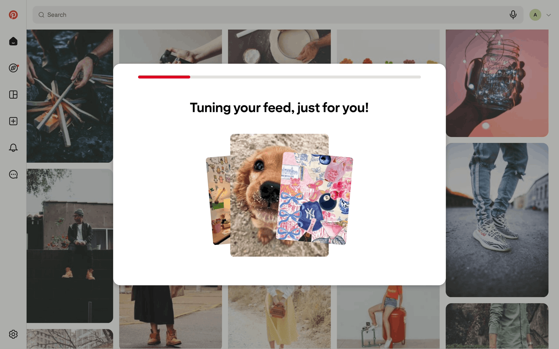 Completing account setup on Pinterest (web) screen 12