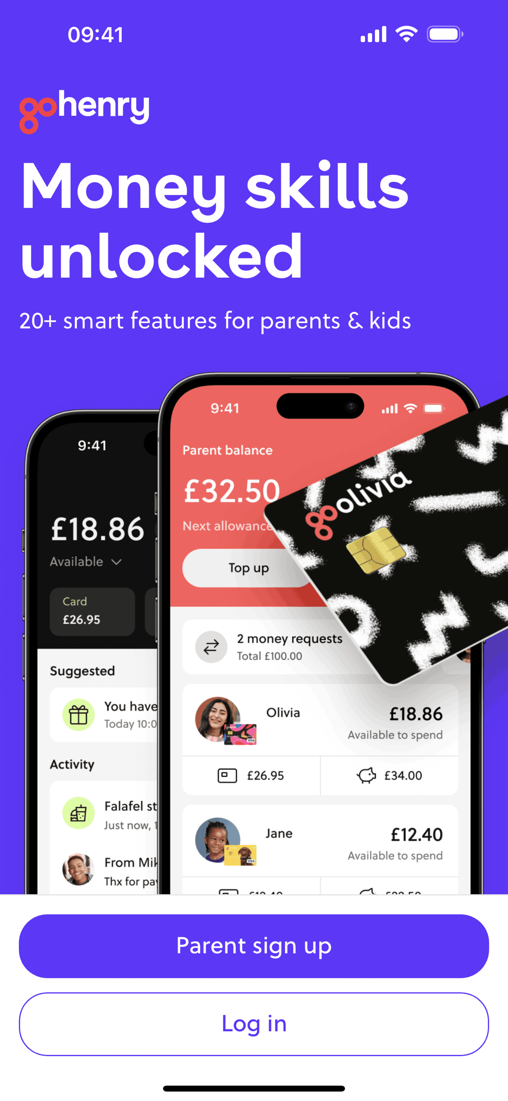 GoHenry iOS Finance interface screenshot 1