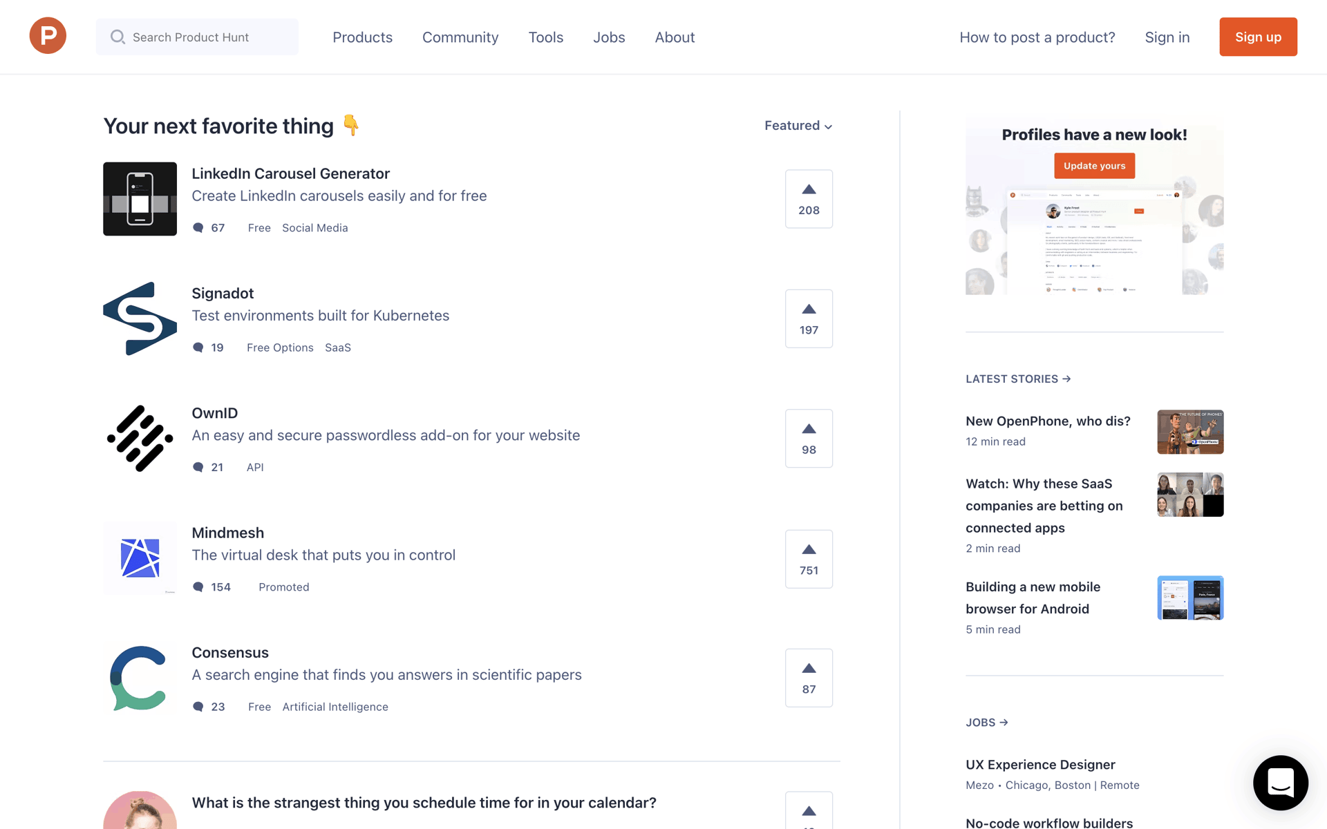 Product Hunt Web Business interface screenshot 4