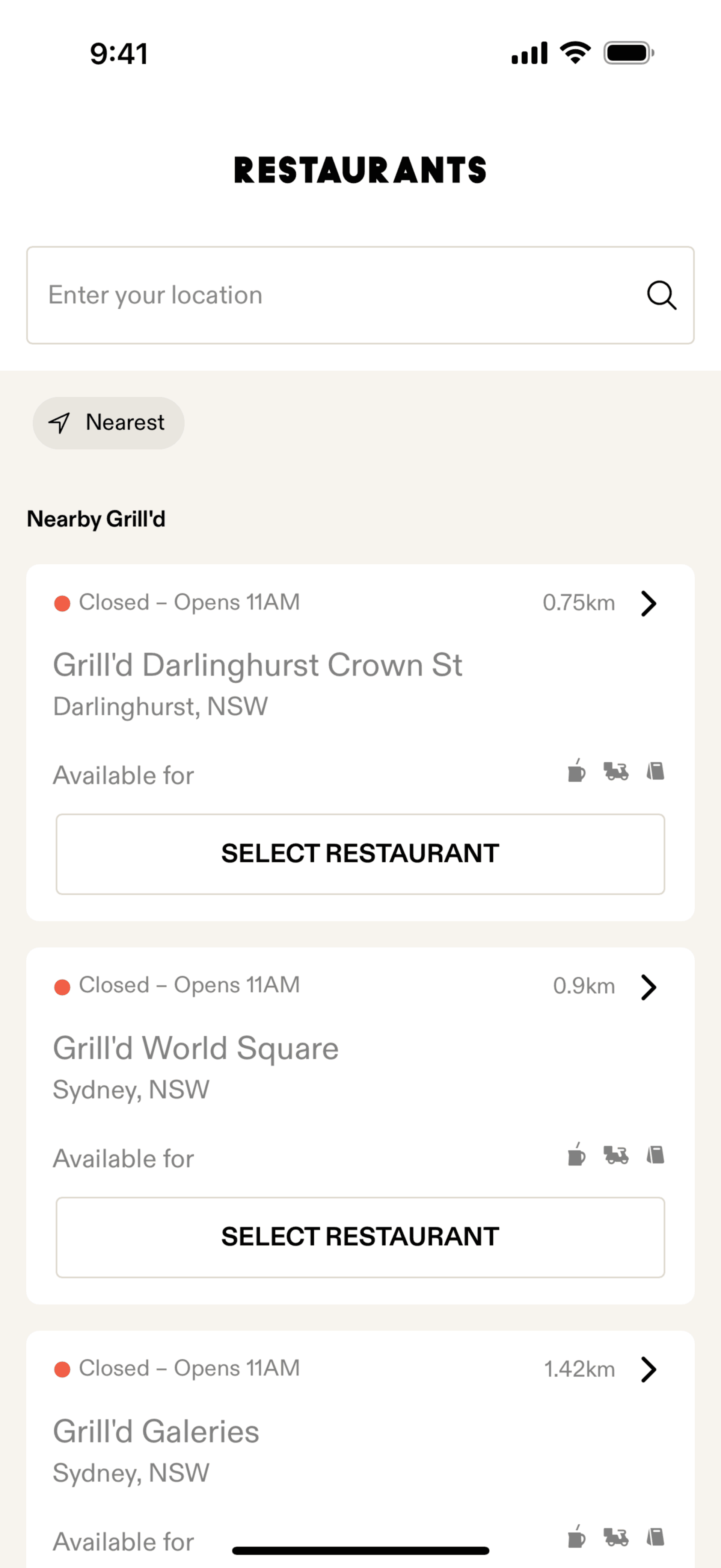 Grill'd iOS Food & Drink interface screenshot 19