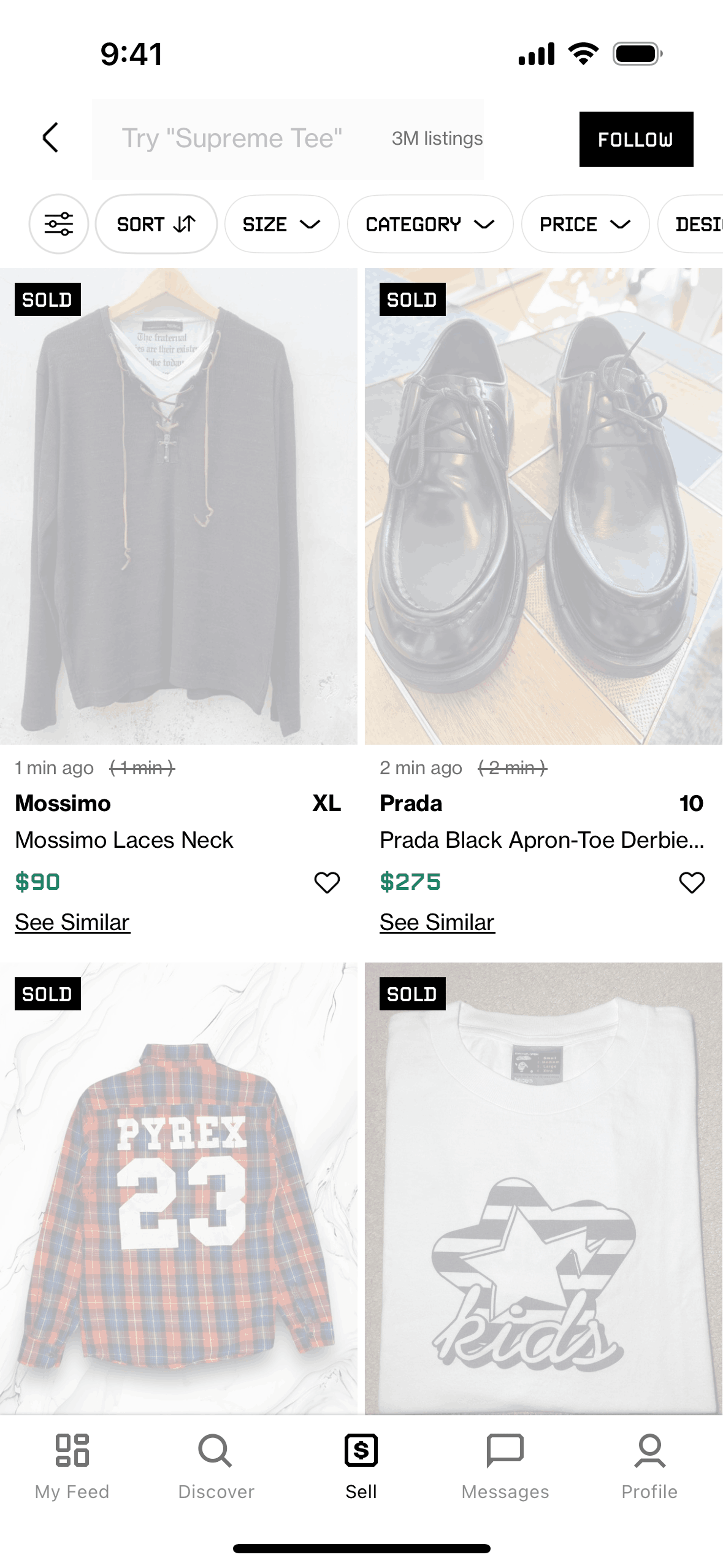 Grailed iOS Shopping interface screenshot 21