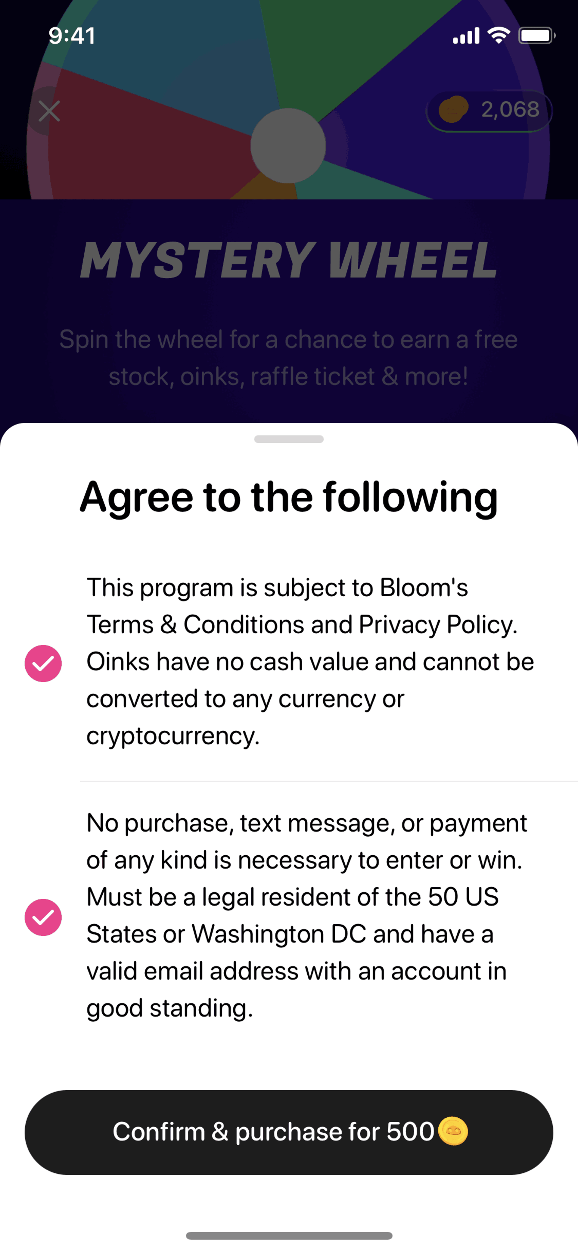 Bloom iOS Finance interface screenshot 19