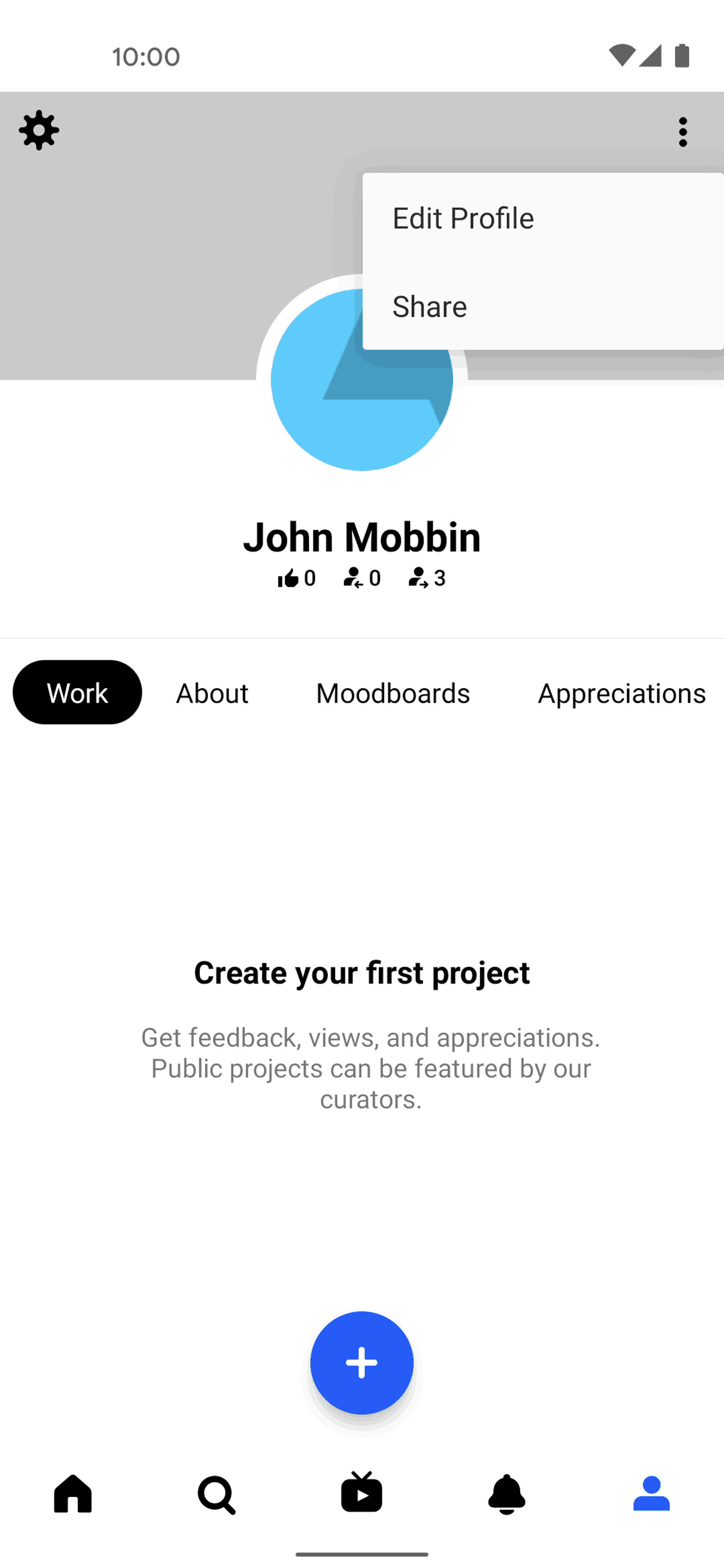 Behance Android Social Networking interface screenshot 14