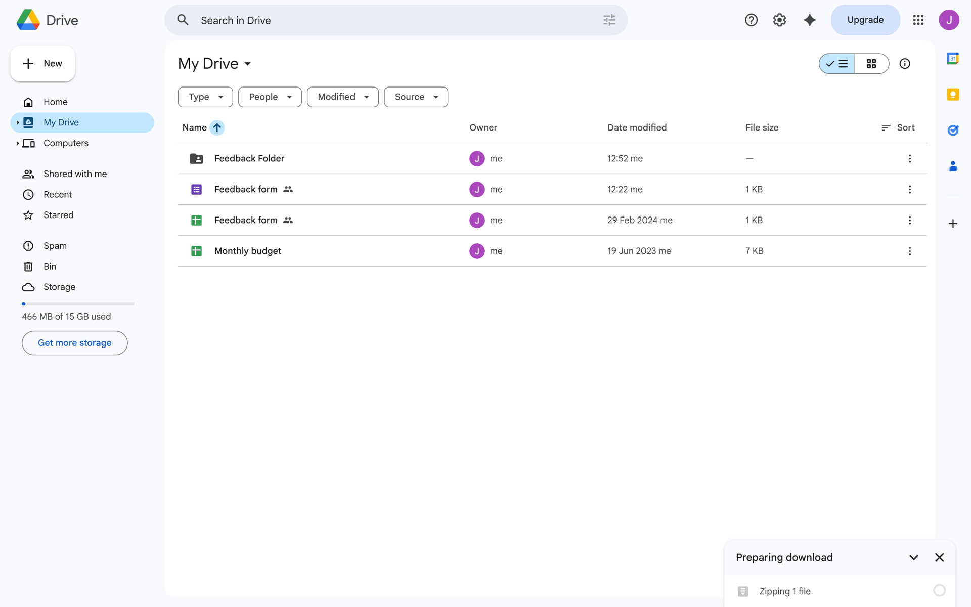 Google Drive Web Productivity interface screenshot 9