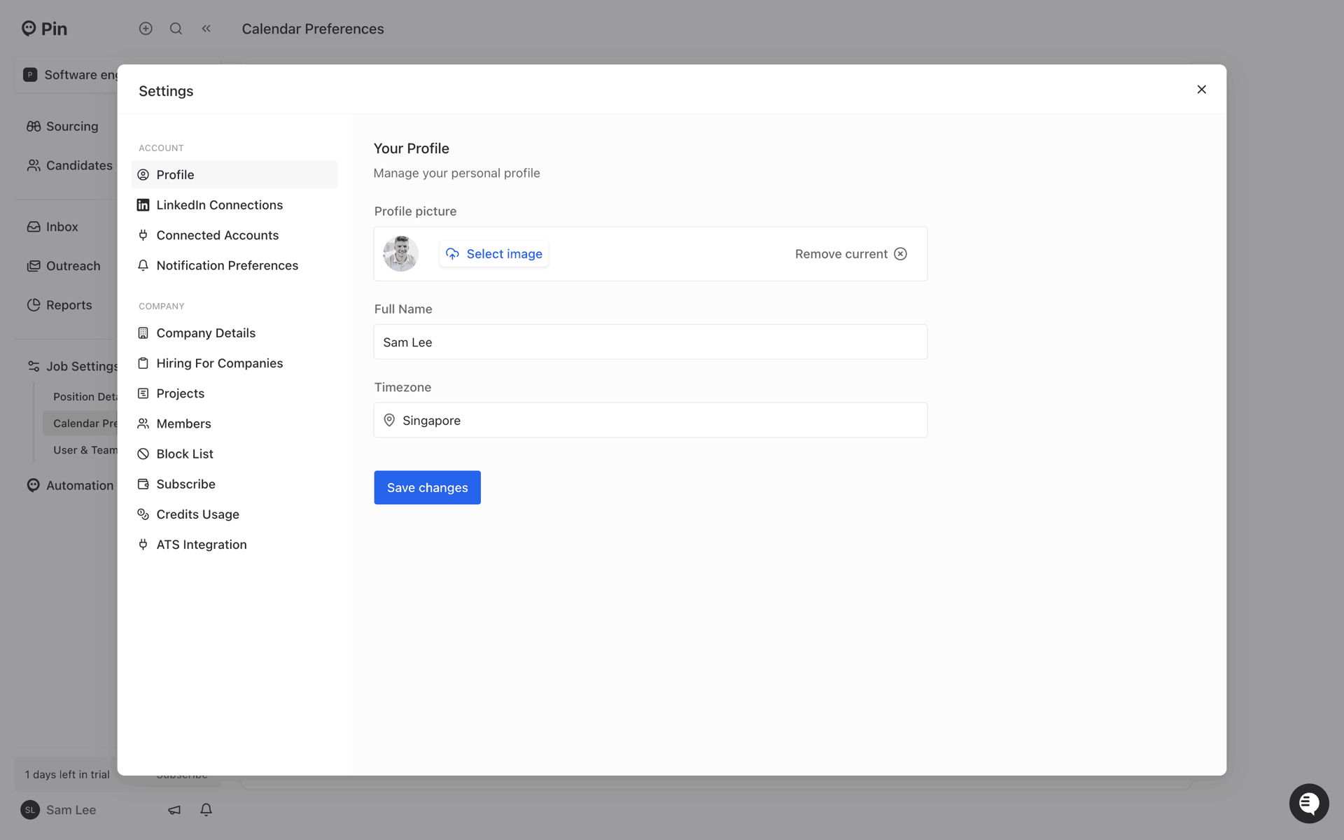 Pin Web AI interface screenshot 17