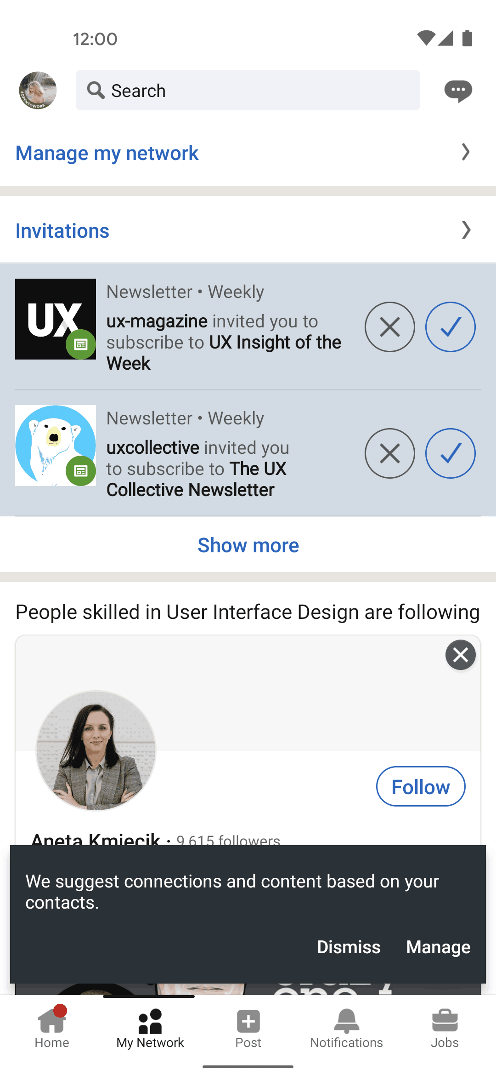 LinkedIn Android Business interface screenshot 2