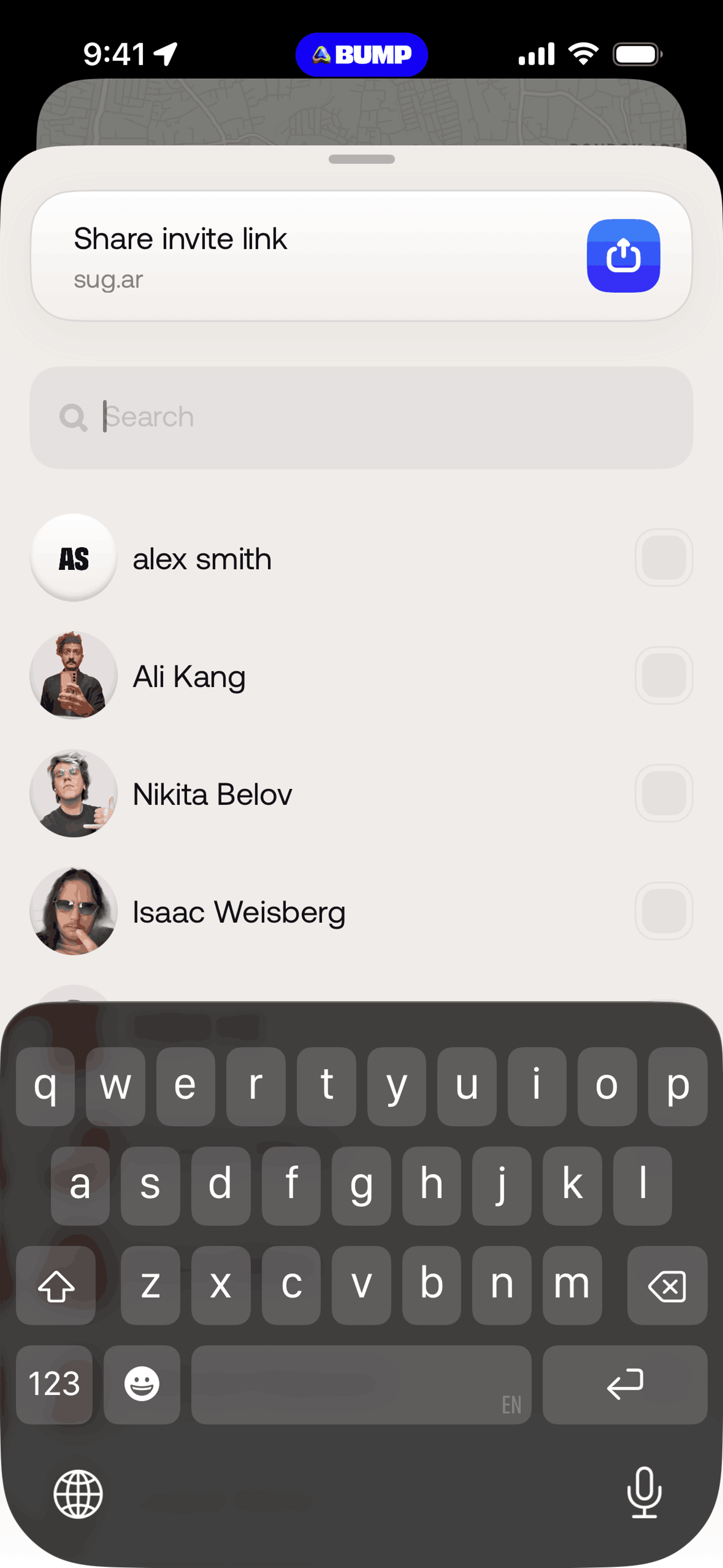 Bump iOS Social Networking interface screenshot 7