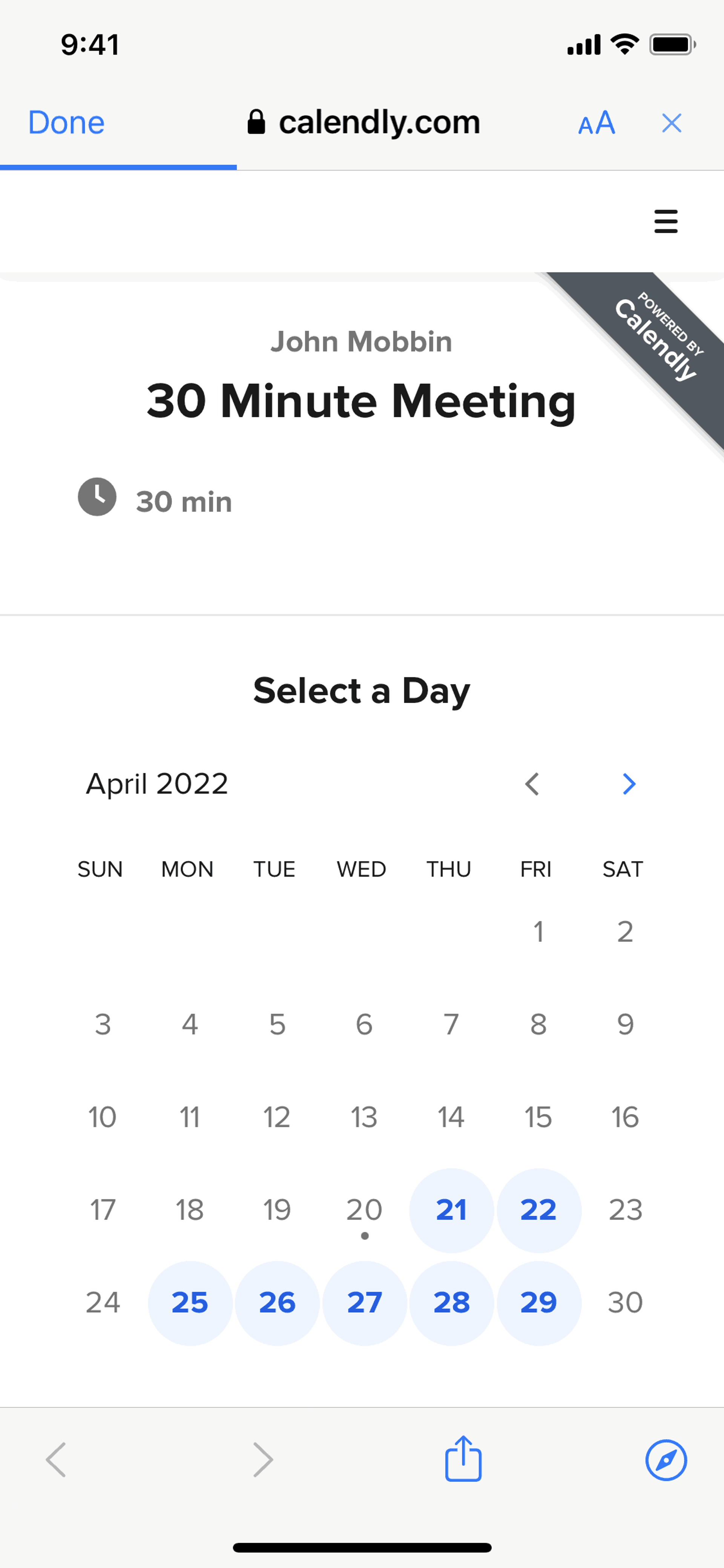 Calendly iOS Business interface screenshot 13