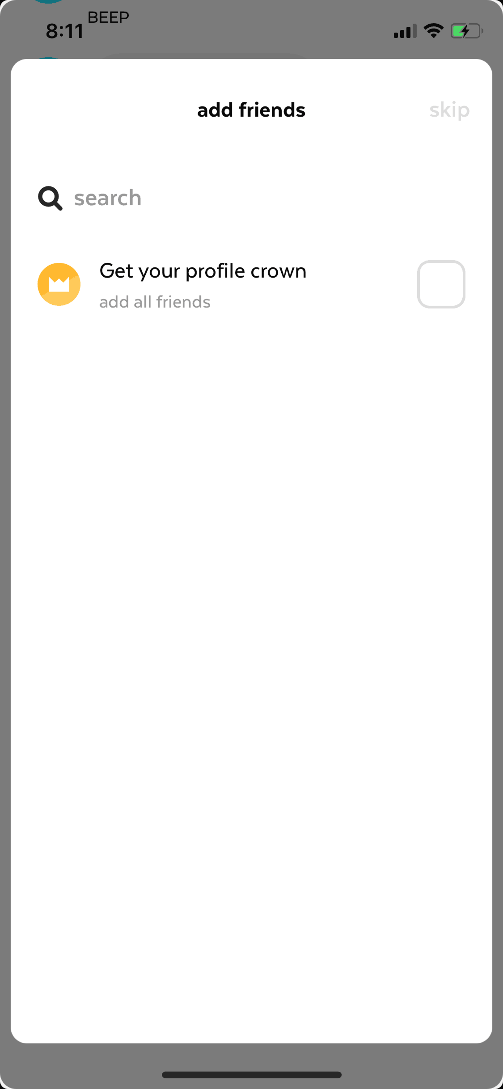 Beep iOS Social Networking interface screenshot 10