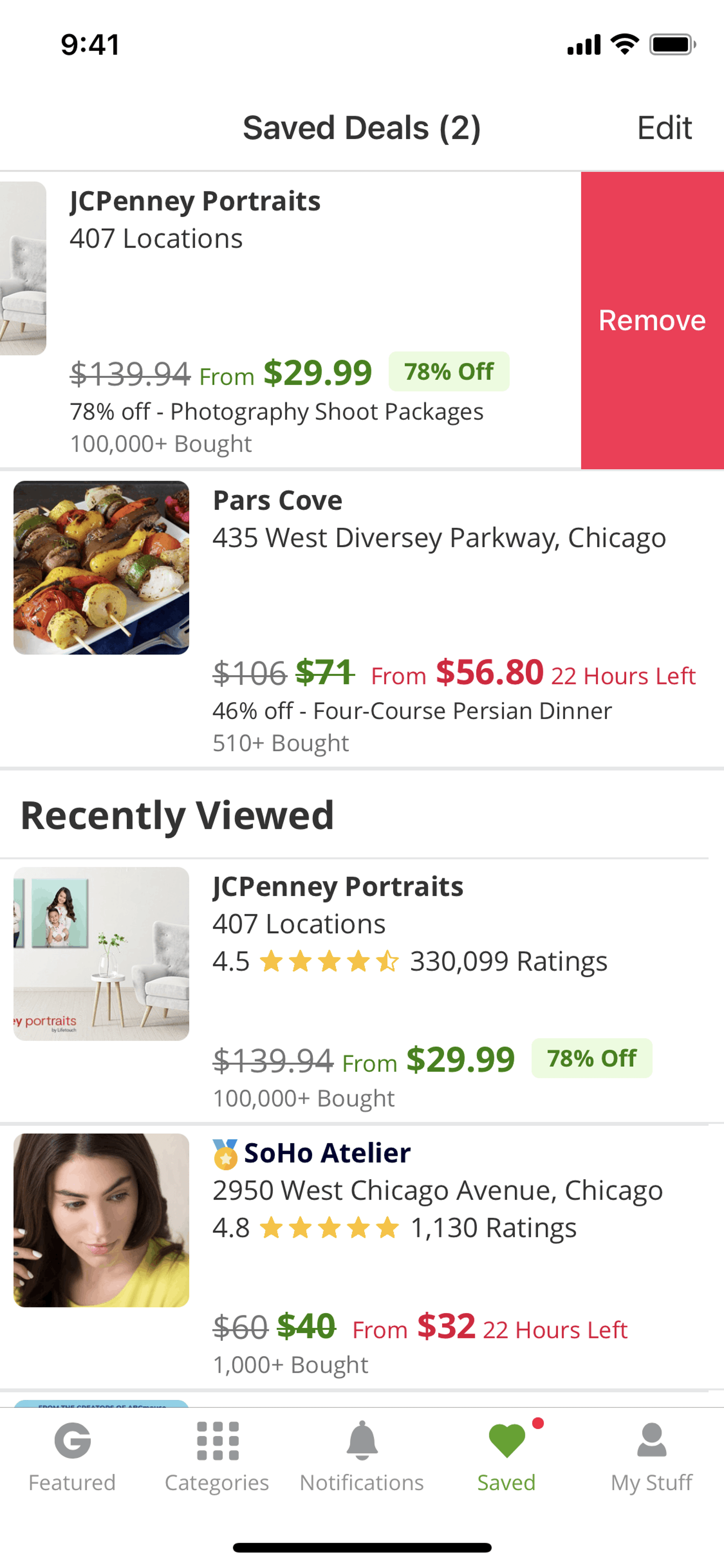 Groupon iOS Shopping interface screenshot 8