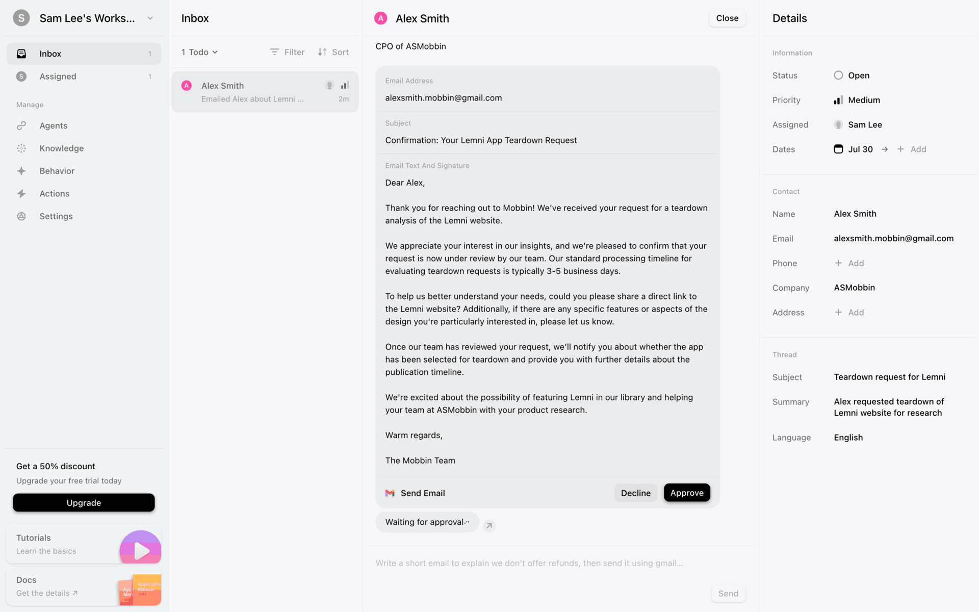 Lemni Web Business interface screenshot 13