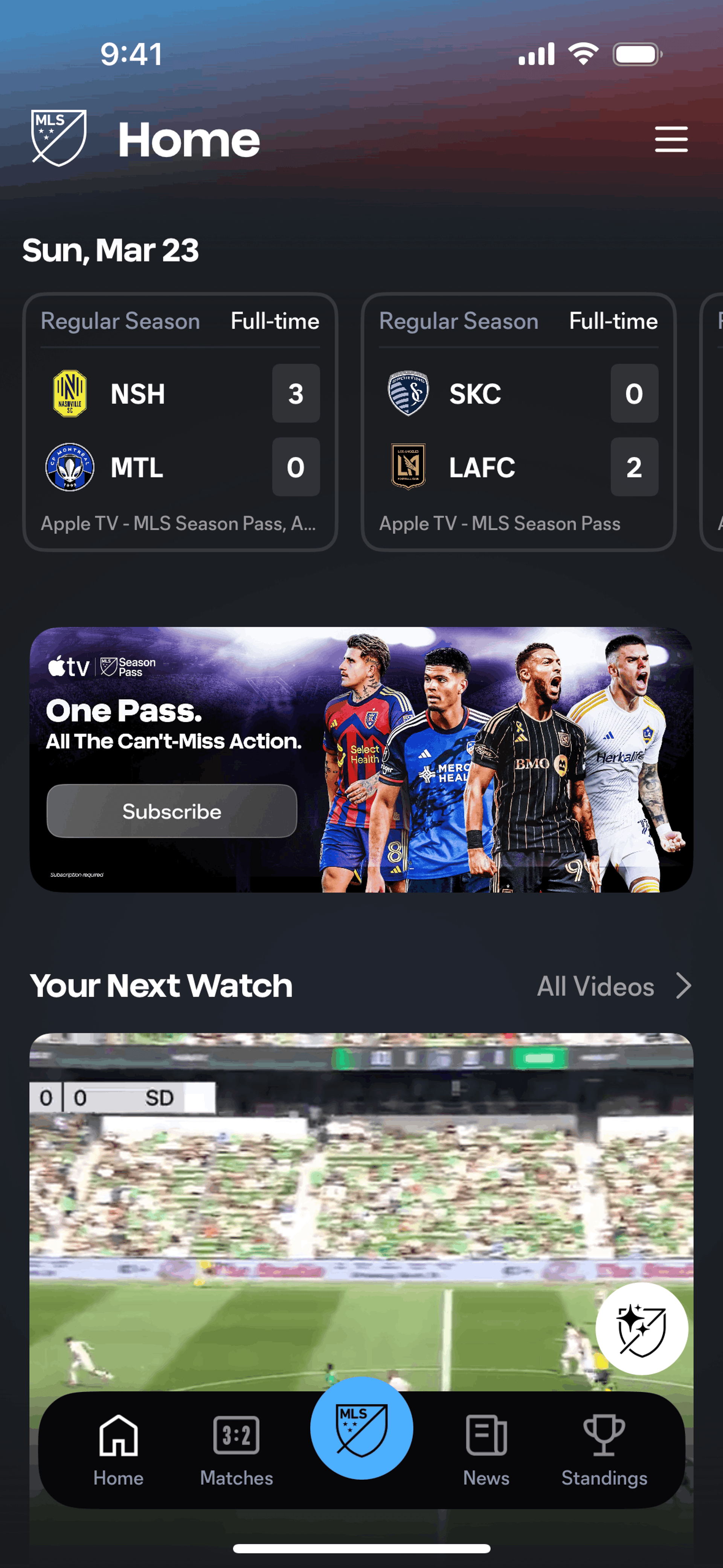 MLS iOS Sports interface screenshot 19