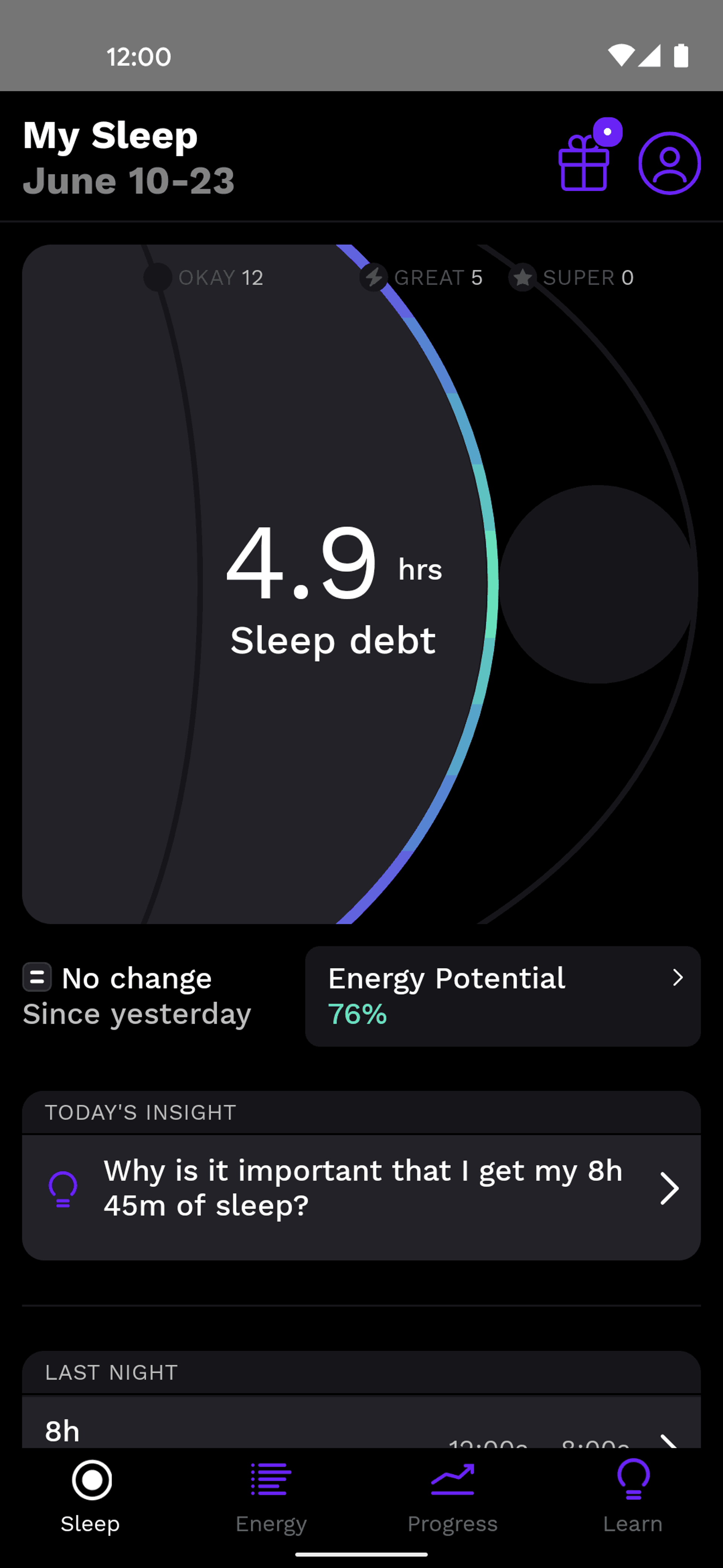 Rise Android Health & Fitness interface screenshot 18