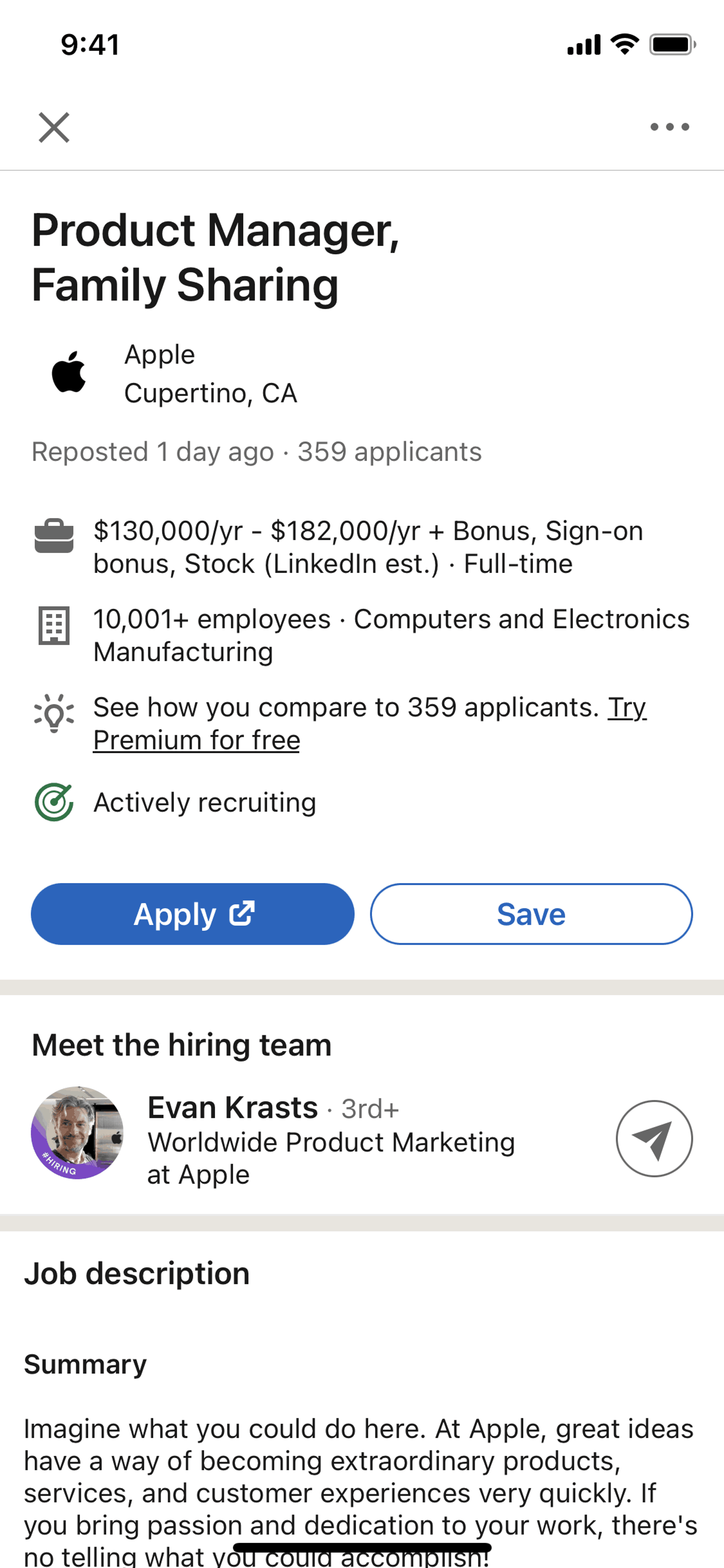 LinkedIn iOS Business interface screenshot 18