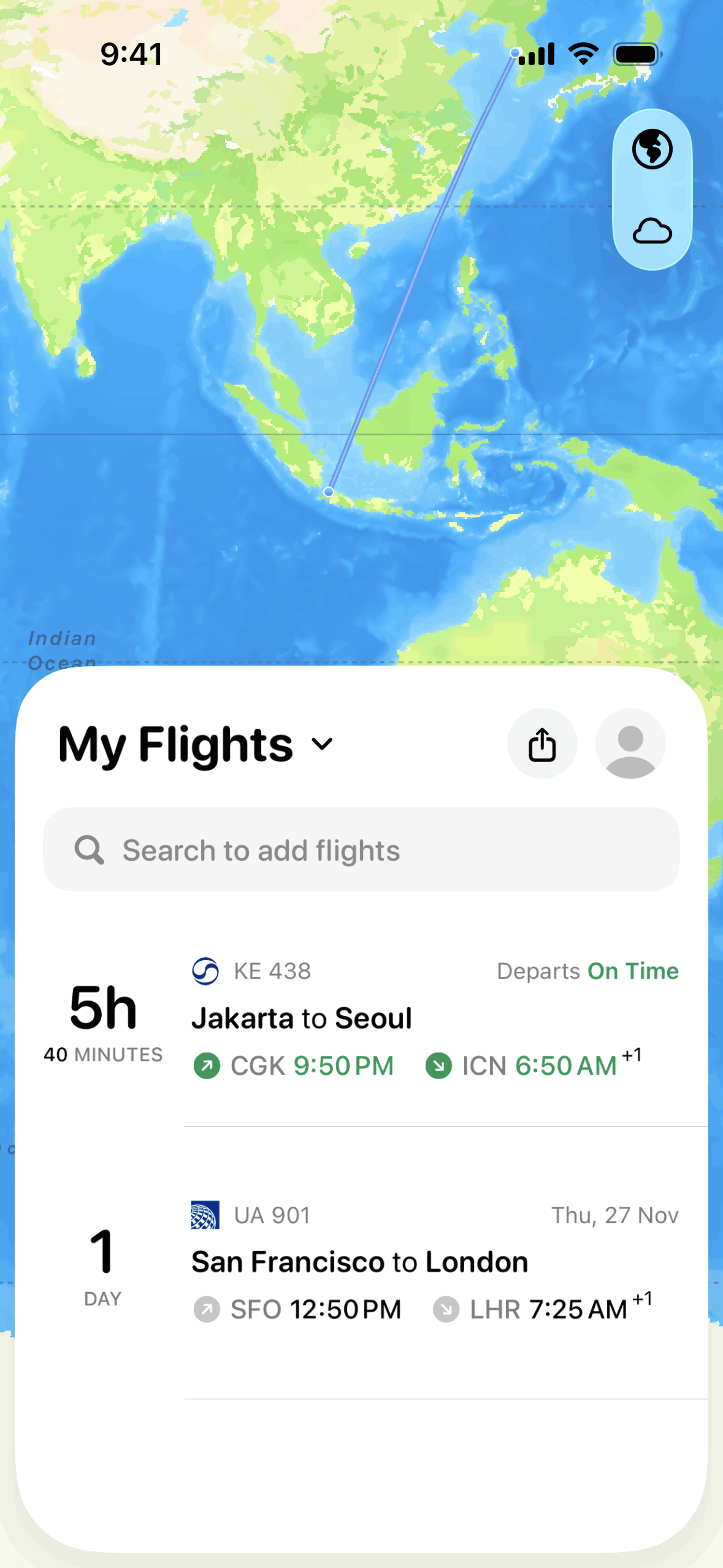 Flighty iOS Travel & Transportation interface screenshot 15