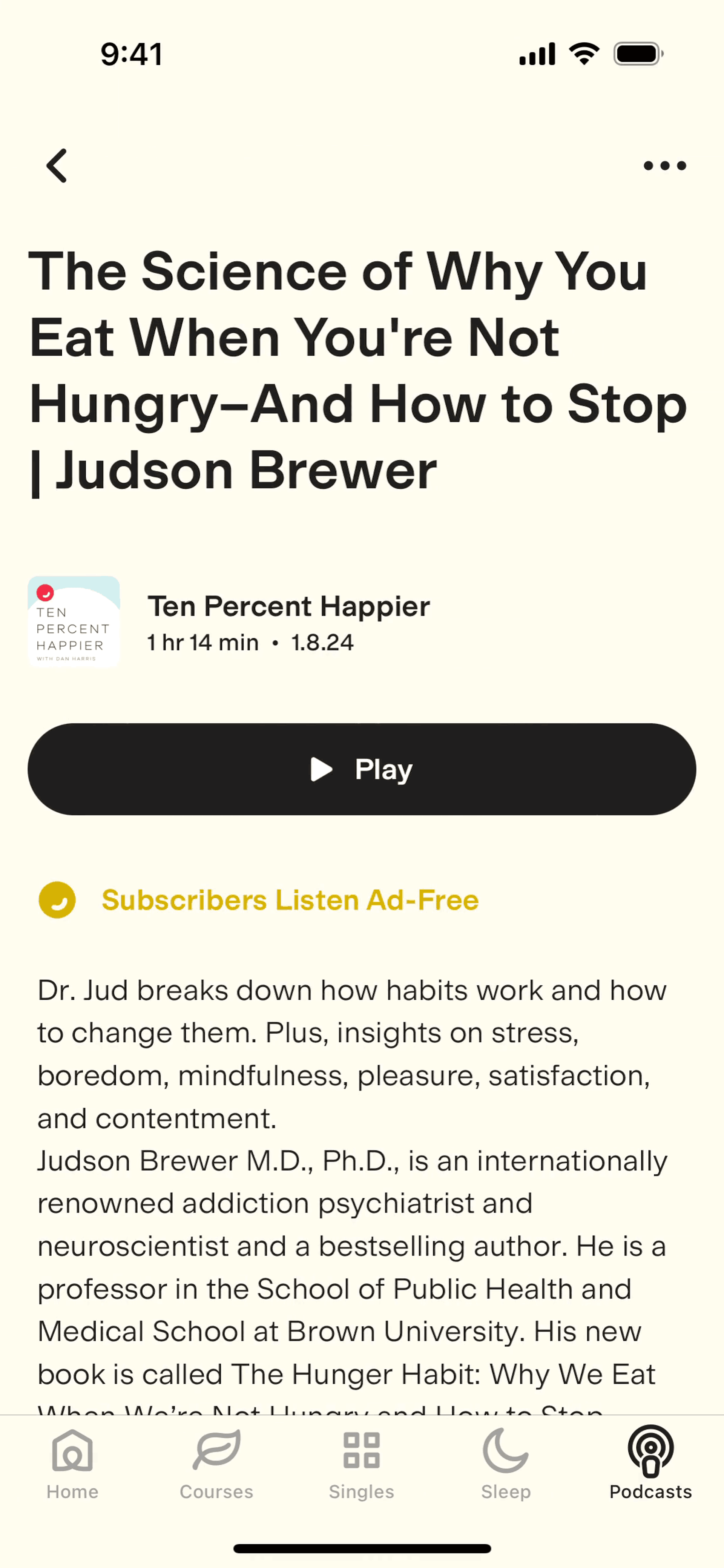 Ten Percent Happier iOS Health & Fitness interface screenshot 4