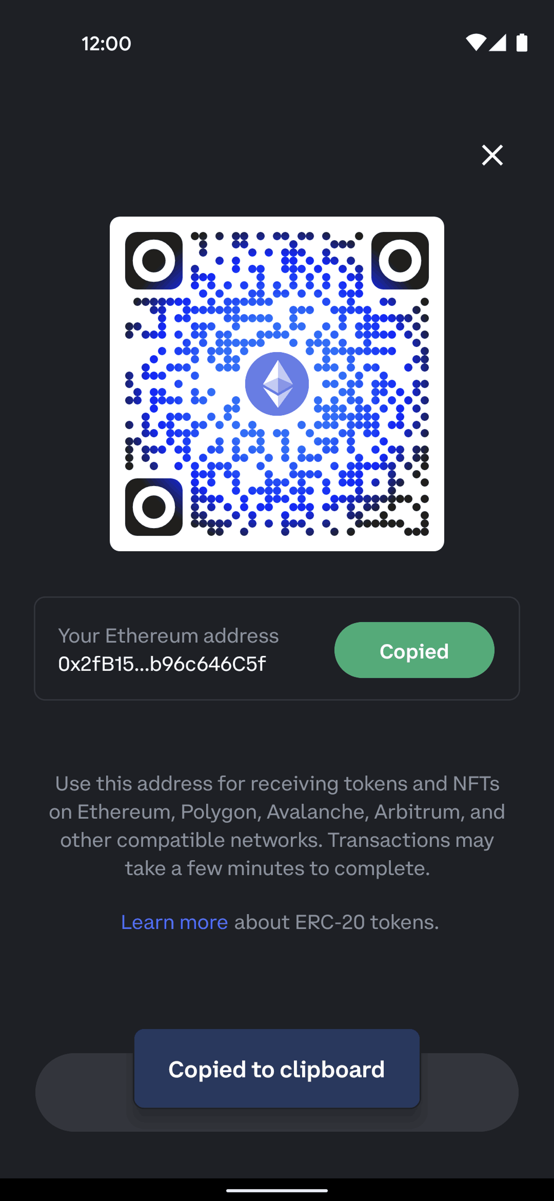Coinbase Wallet Android Finance interface screenshot 8