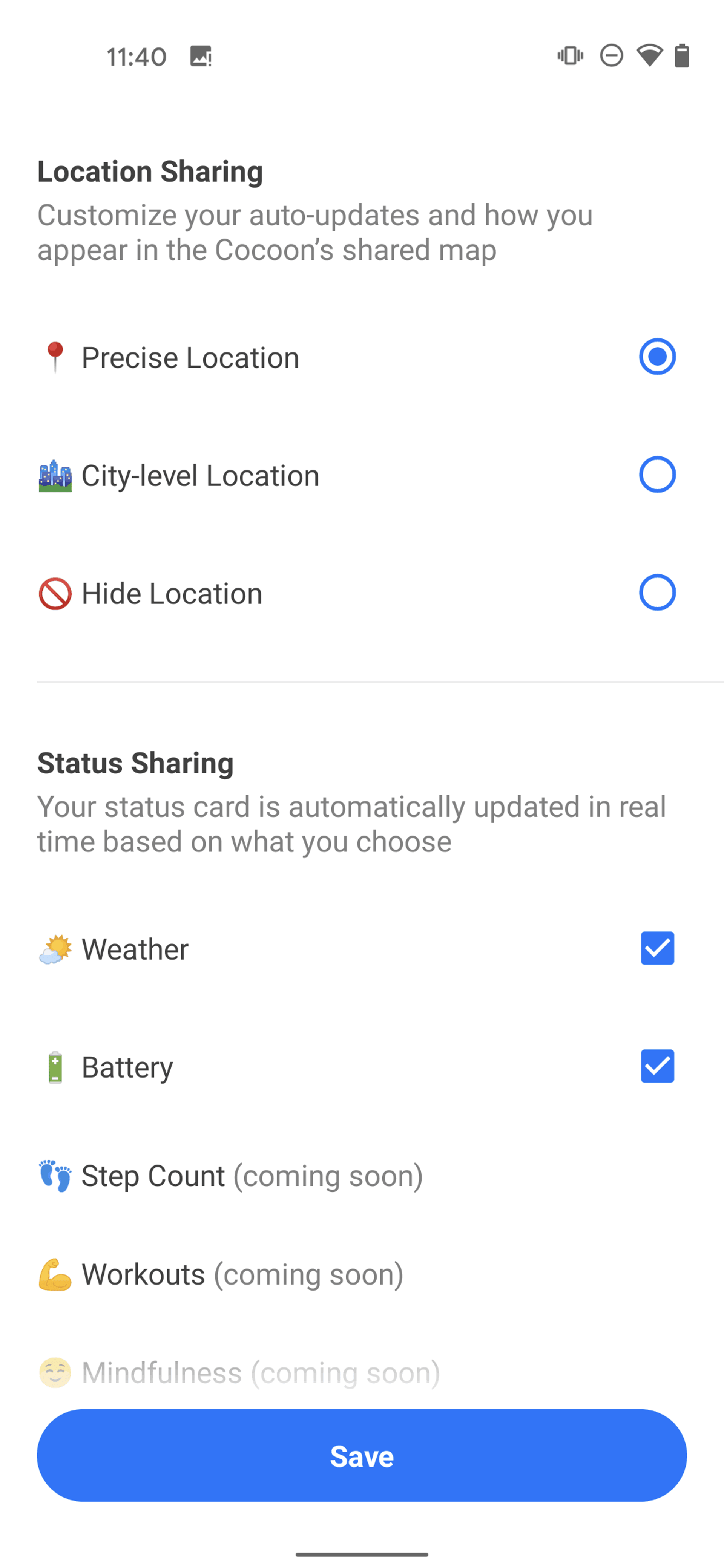 Cocoon Android Social Networking interface screenshot 24