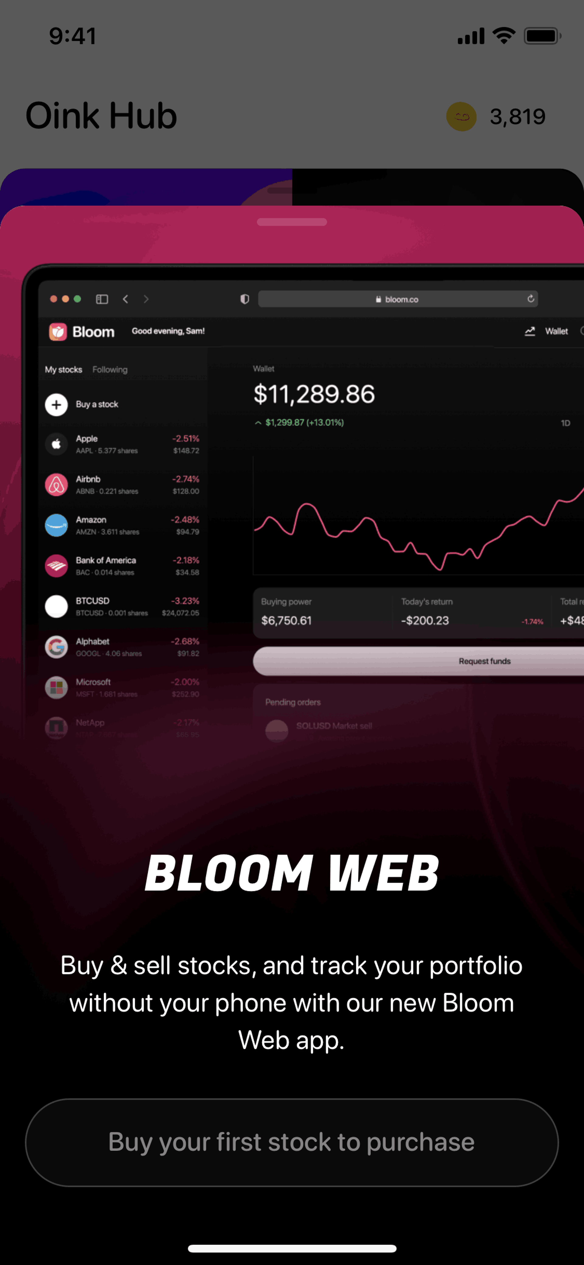 Bloom iOS Finance interface screenshot 20