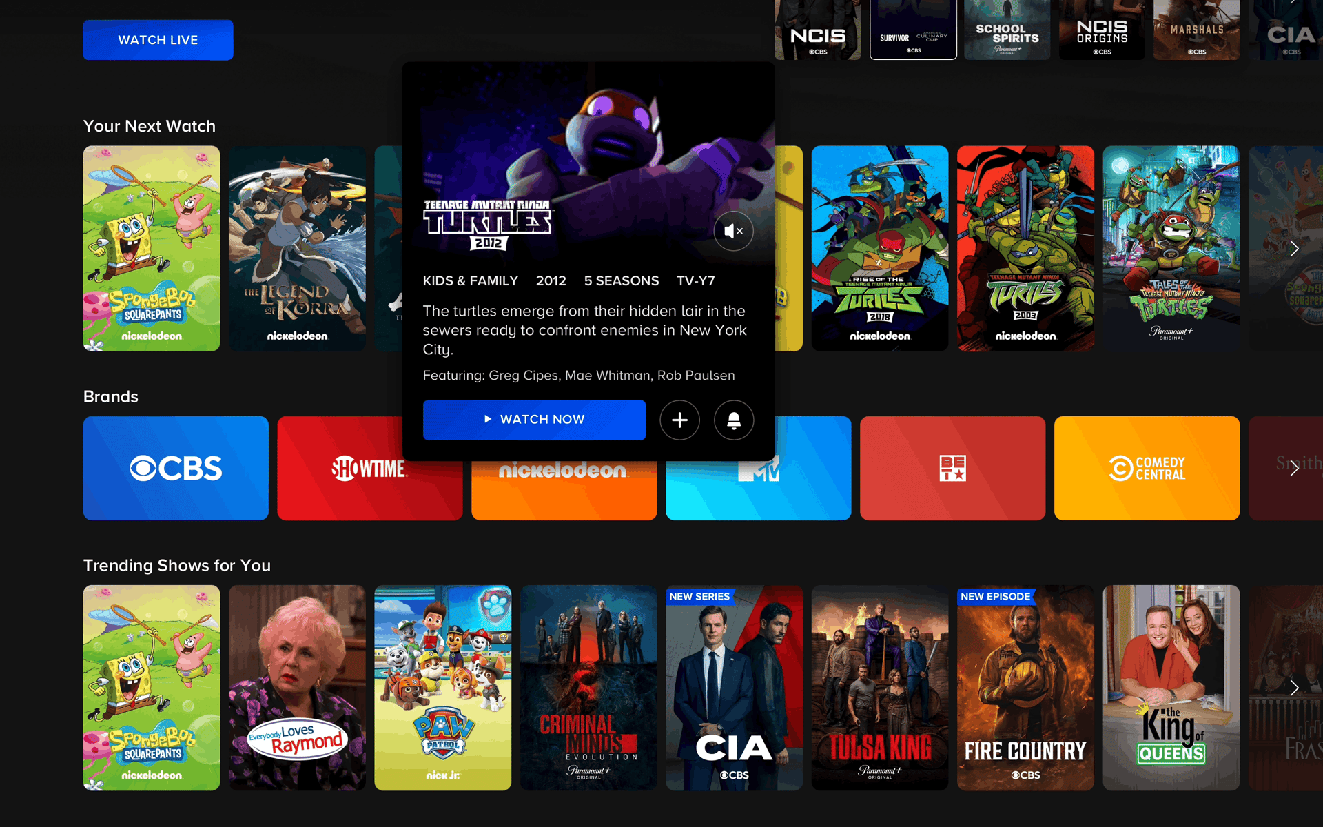Paramount+ Web streaming interface screenshot 8