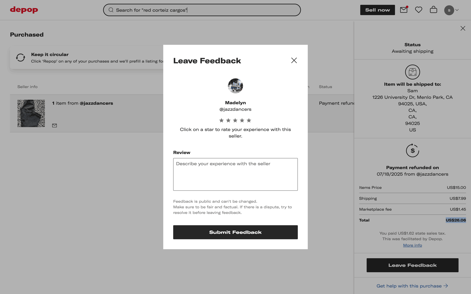 Depop Web Shopping interface screenshot 14