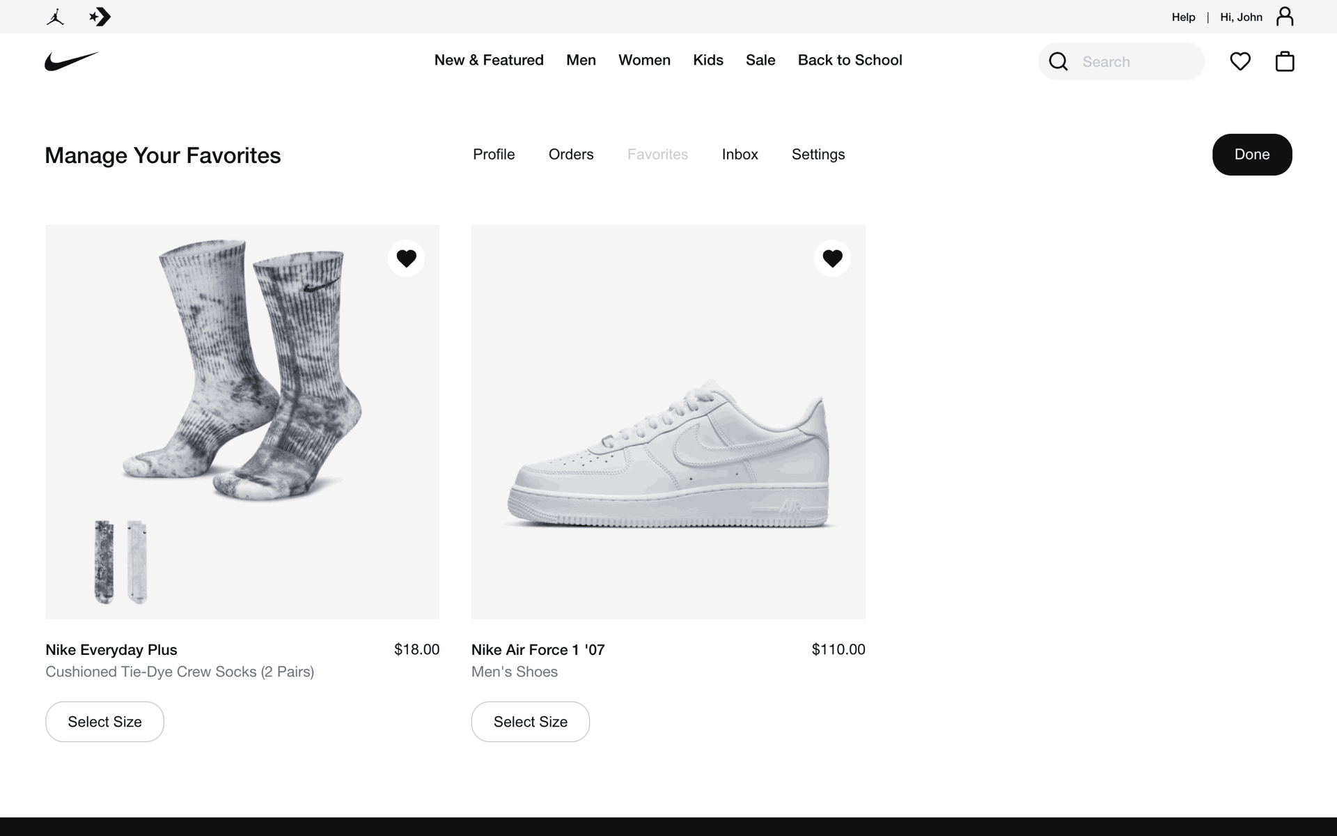 Nike Web Shopping interface screenshot 15