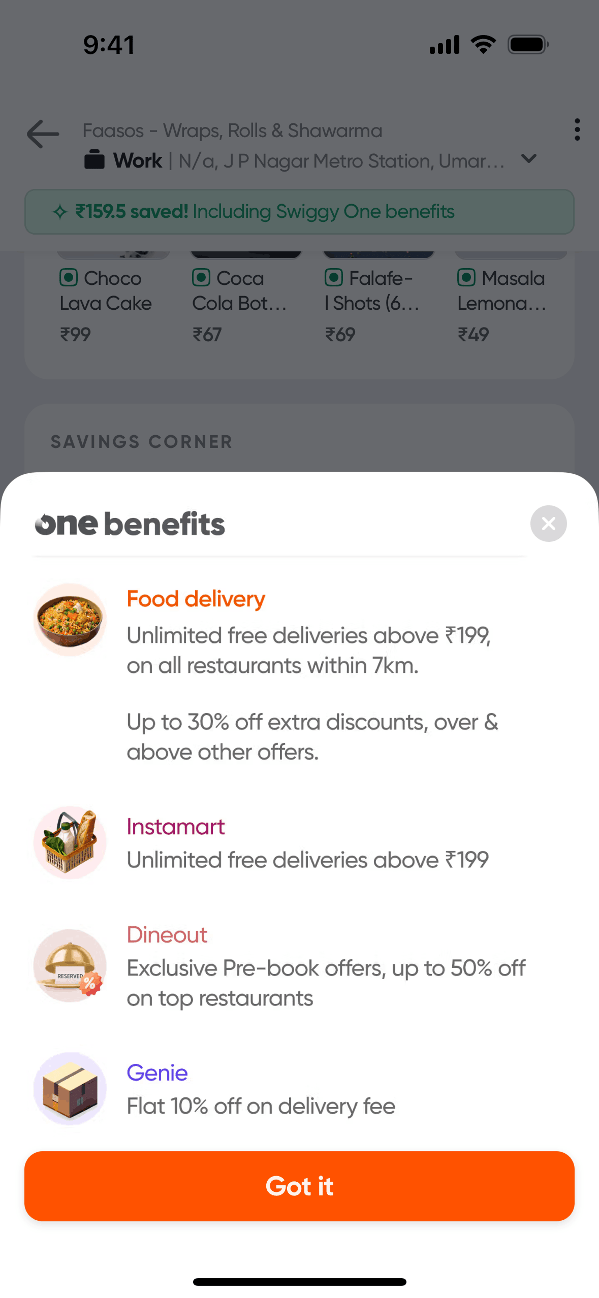 Swiggy iOS Food & Drink interface screenshot 13