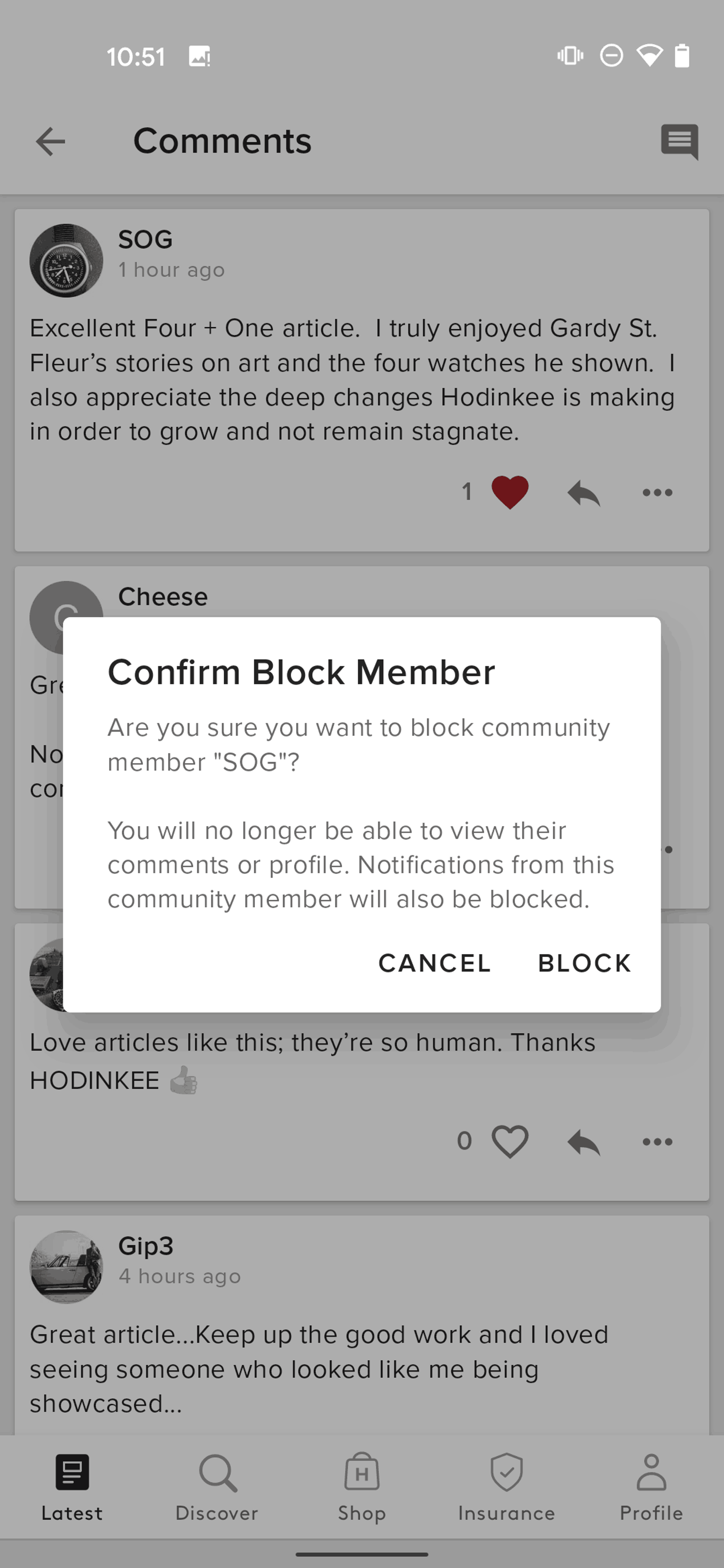 HODINKEE Android Lifestyle interface screenshot 16