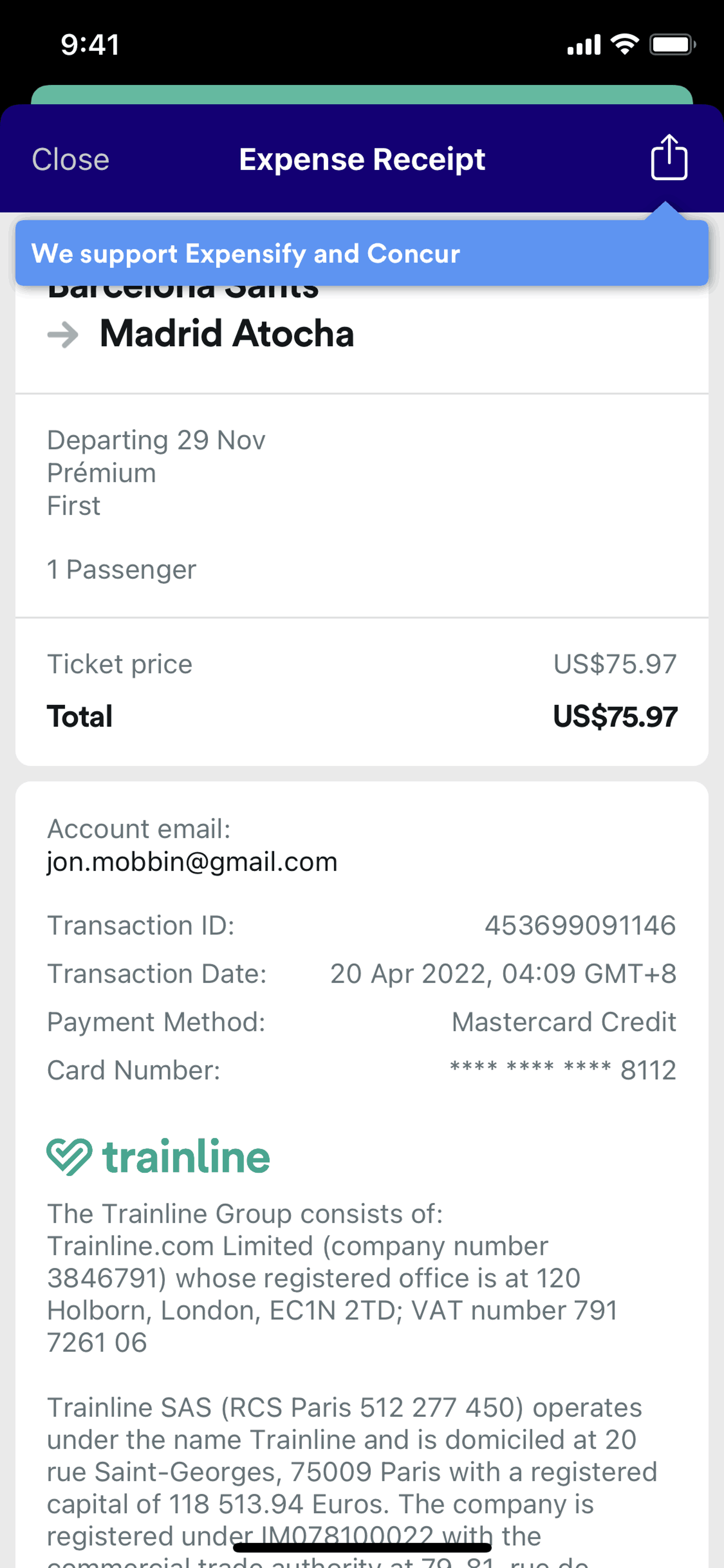 Trainline iOS Travel & Transportation interface screenshot 12