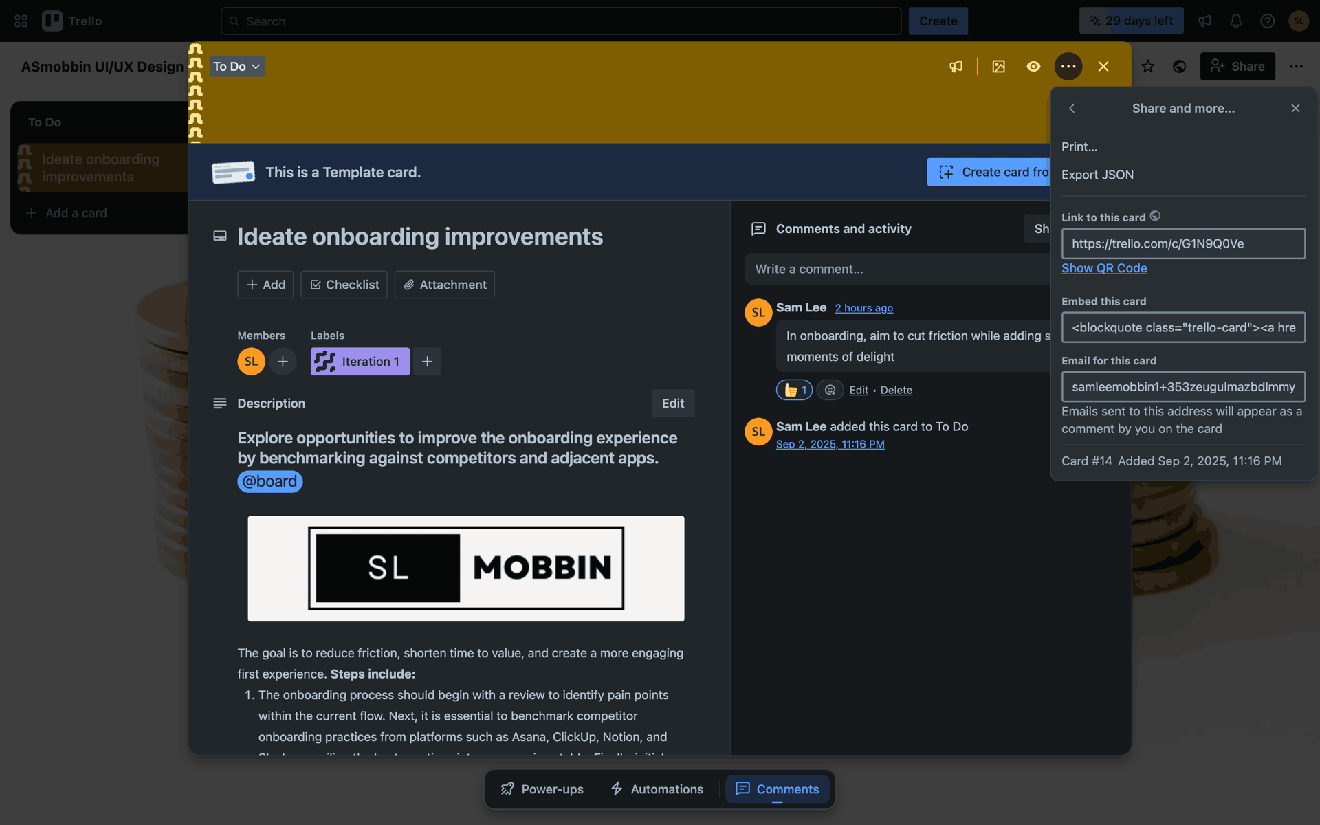Trello Web Business interface screenshot 23