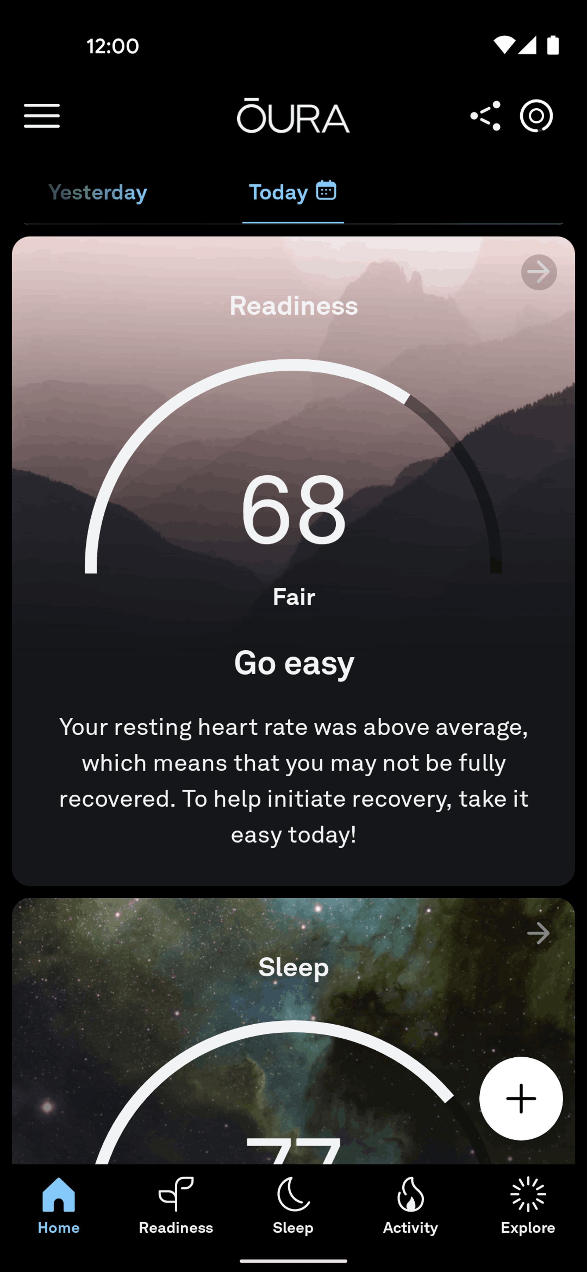 Oura Android Health & Fitness interface screenshot 21