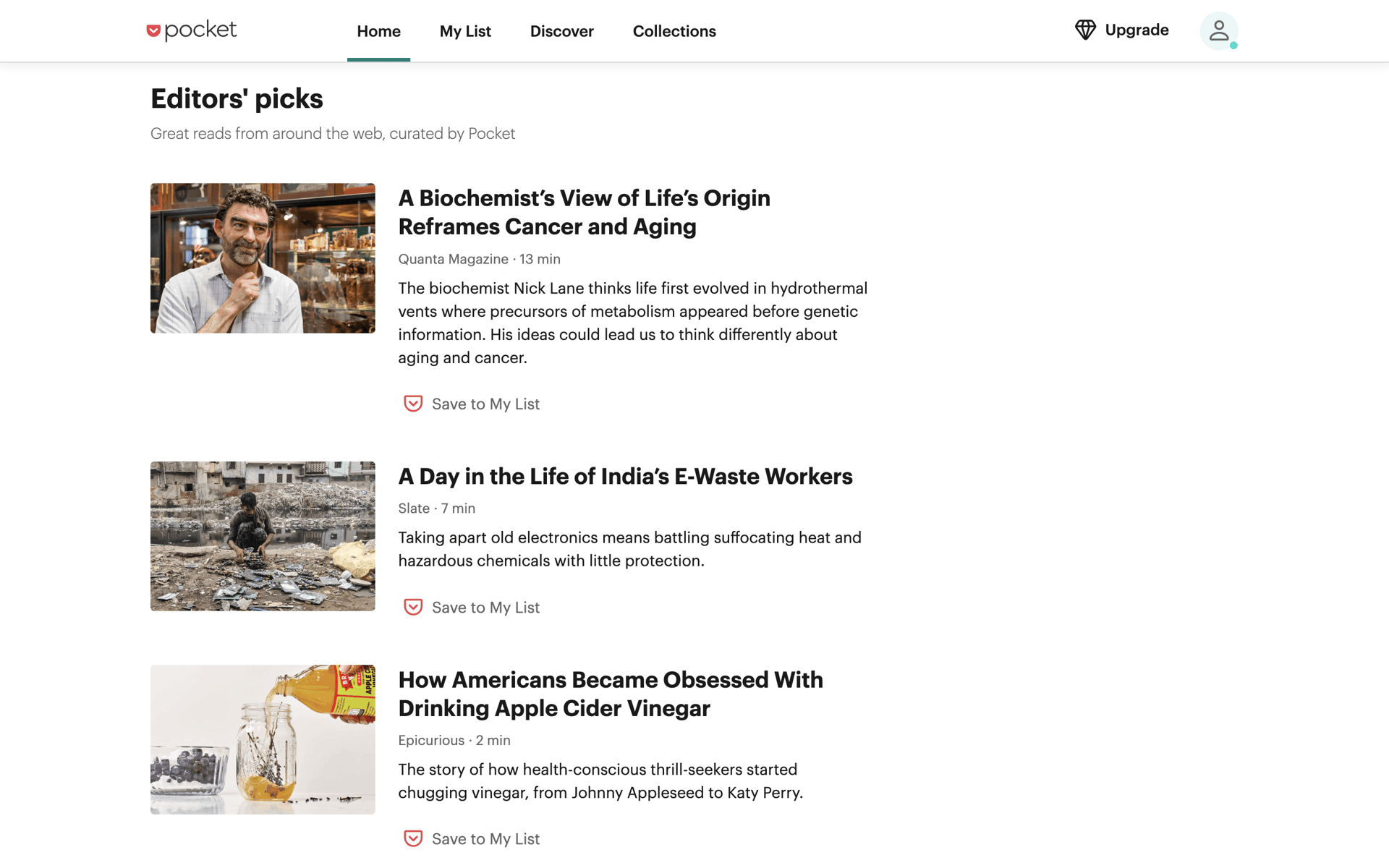 Pocket Web News interface screenshot 7