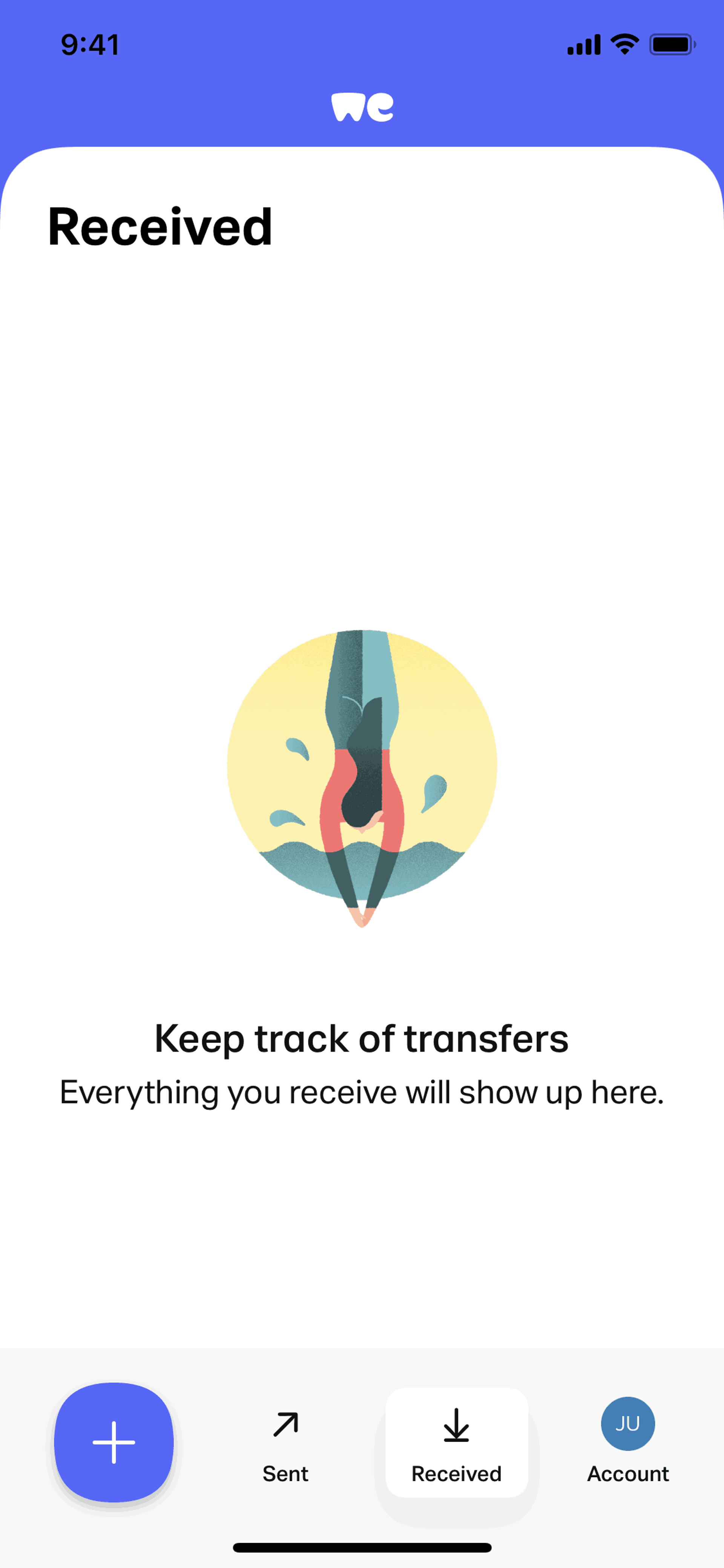 WeTransfer iOS Productivity interface screenshot 2